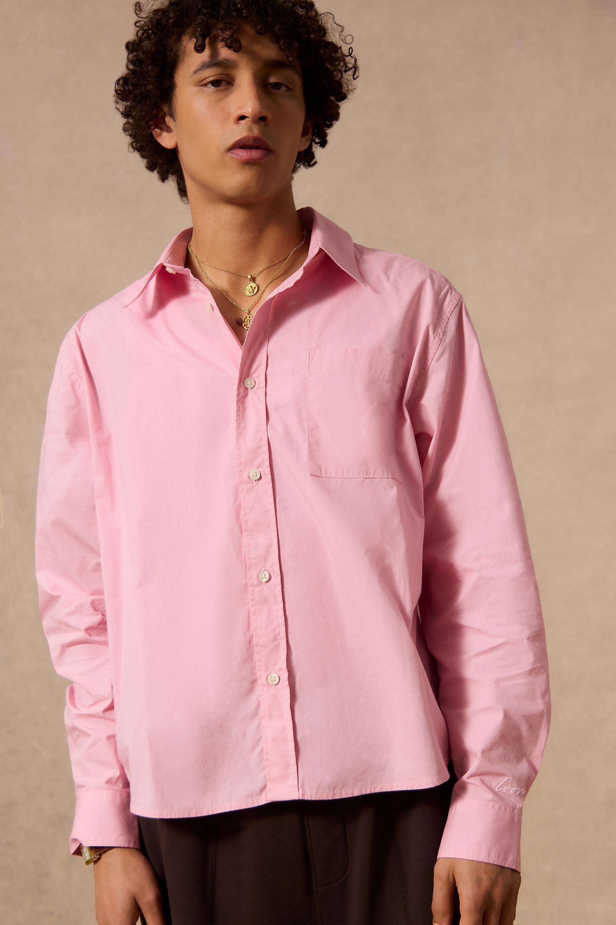 PINK Loom Nolan Pink Poplin Business Shirt, PINK, large image number 1