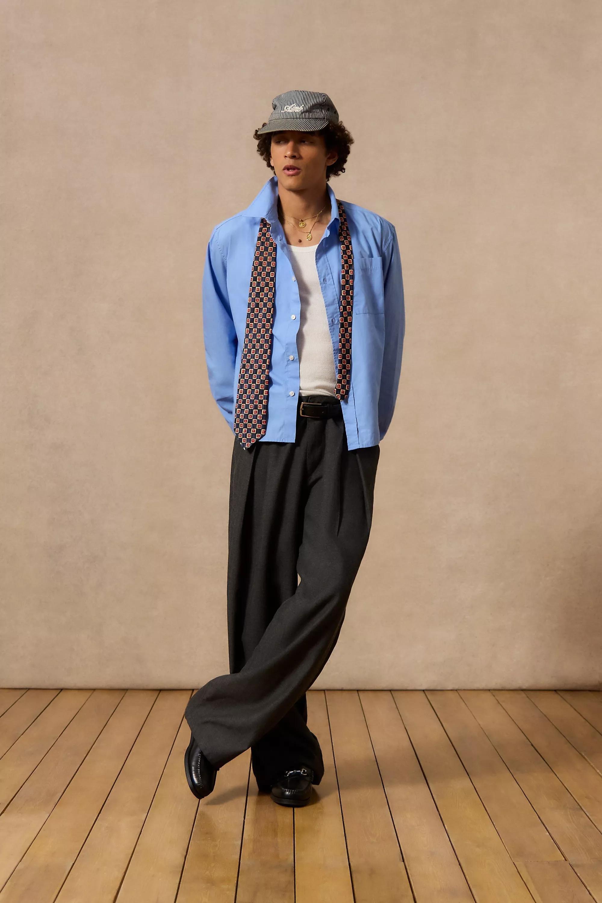 BLUE Loom Blue Nolan Business Shirt, BLUE, large image number 0