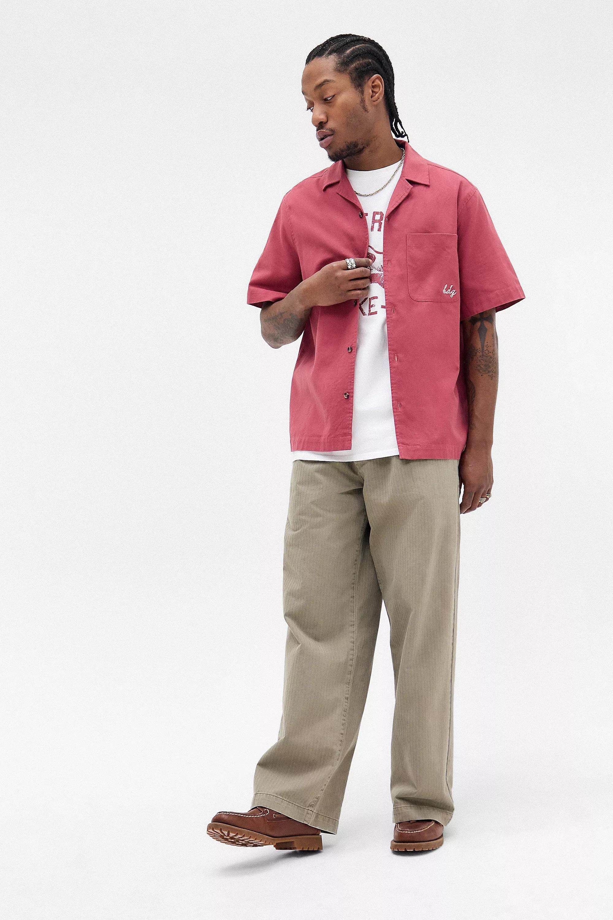 Red Bdg Western Embroidered Shirt, RED, medium