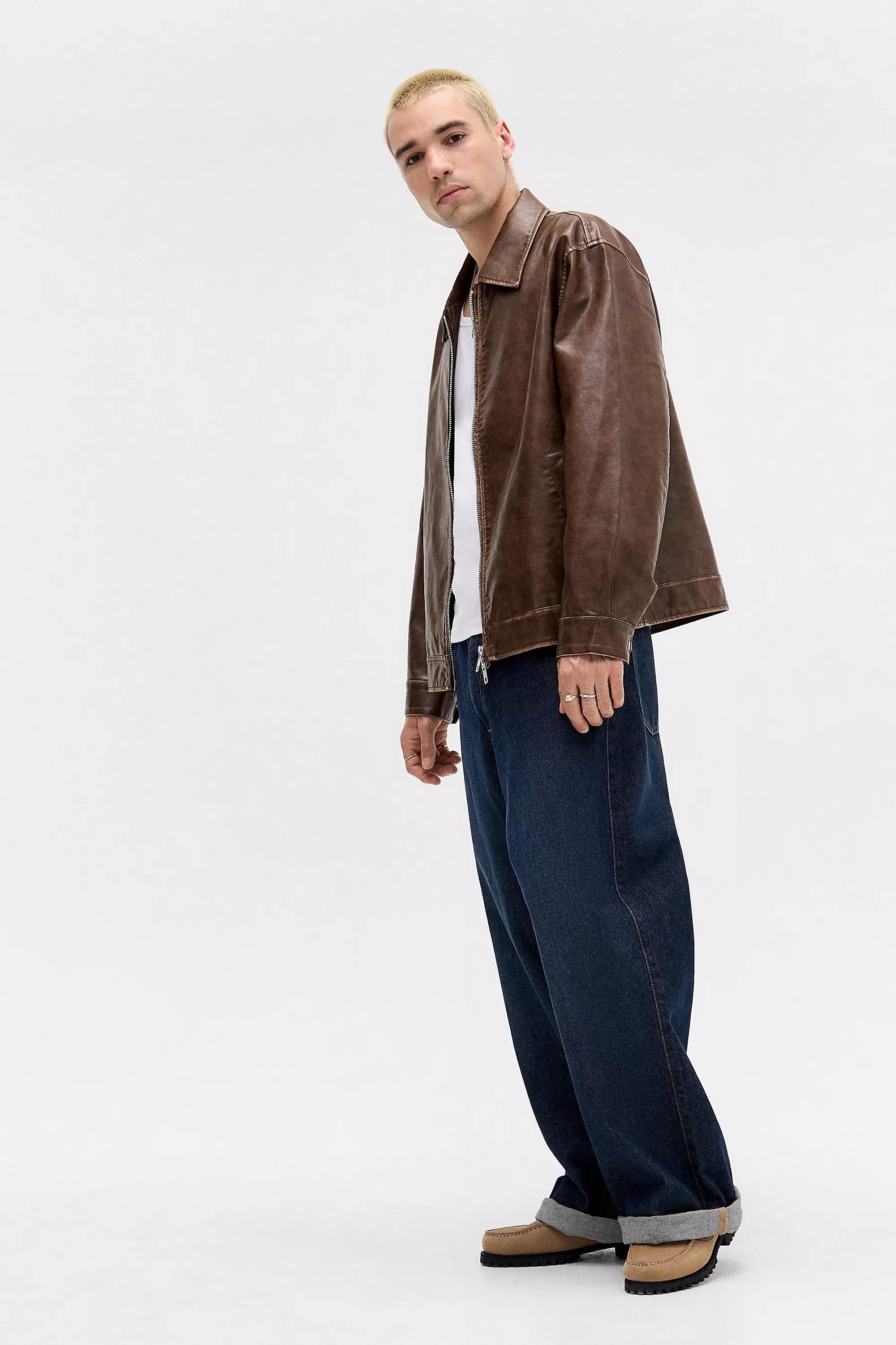 Brown Bdg Nicolai Faux Leather Jacket, BRN, large image number 2