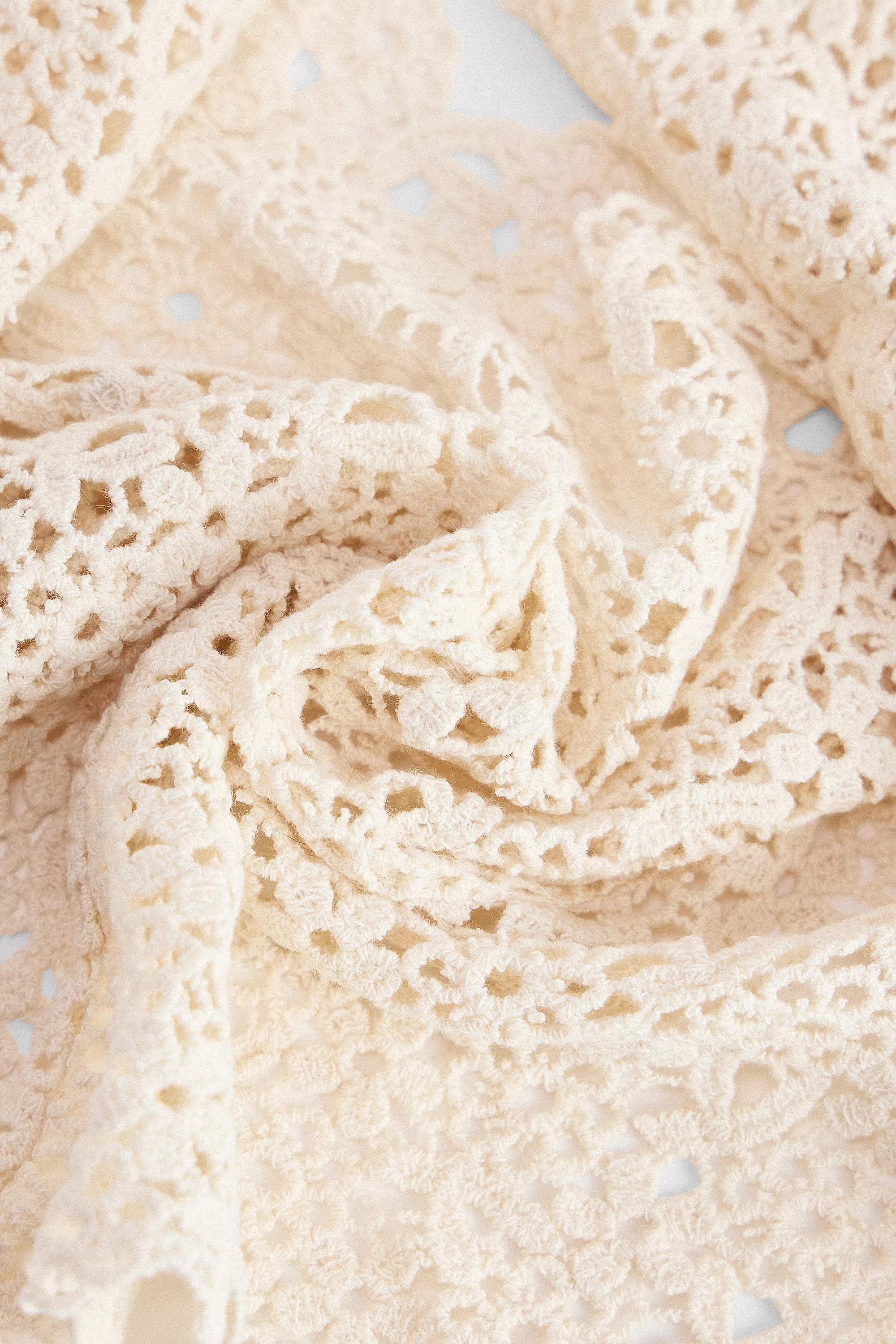 Cream Uo Lace Headscarf, IVRY, large image number 3