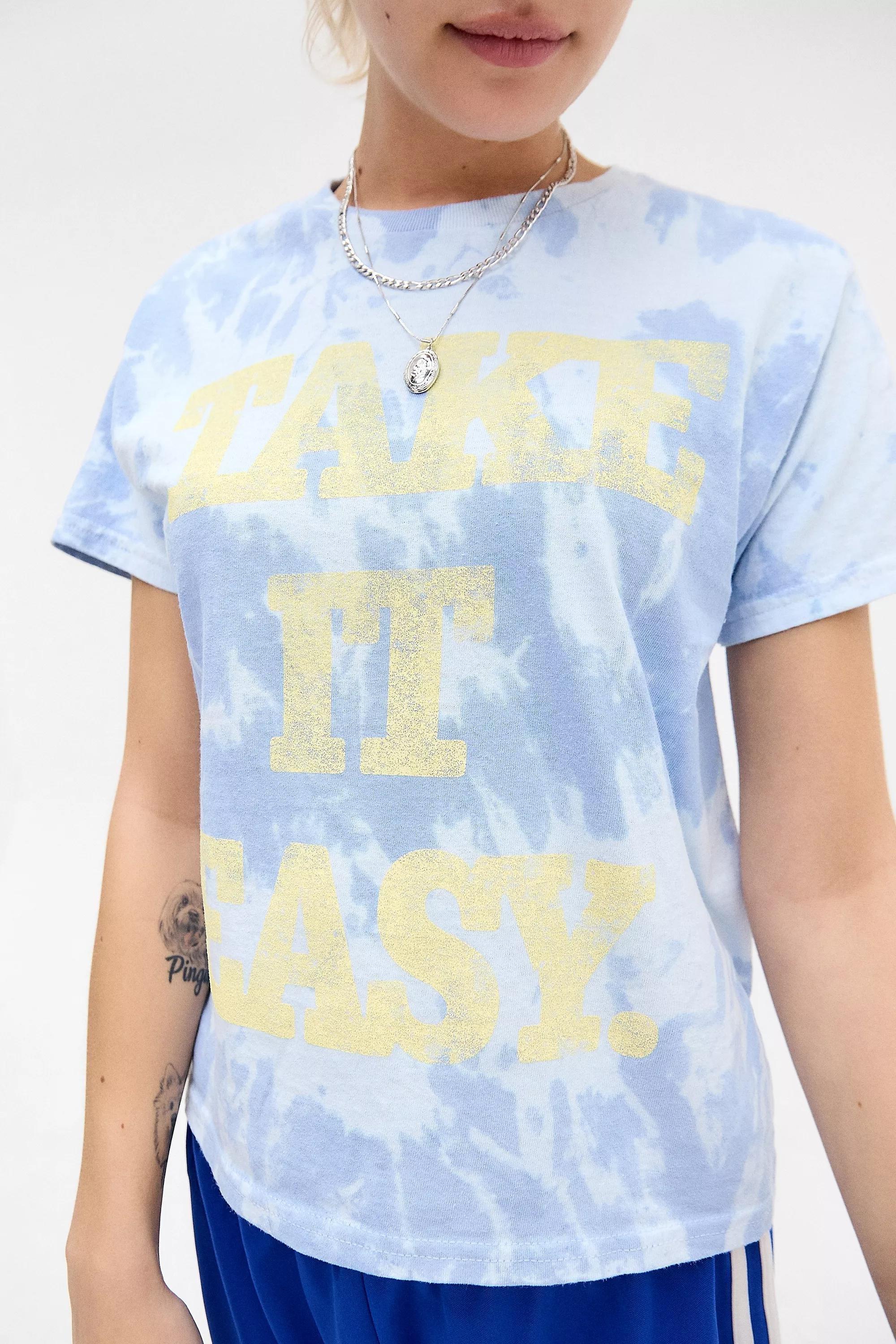 TIEDYE;TIE DYE SLOGAN RELAXED, BLUE, large image number 0