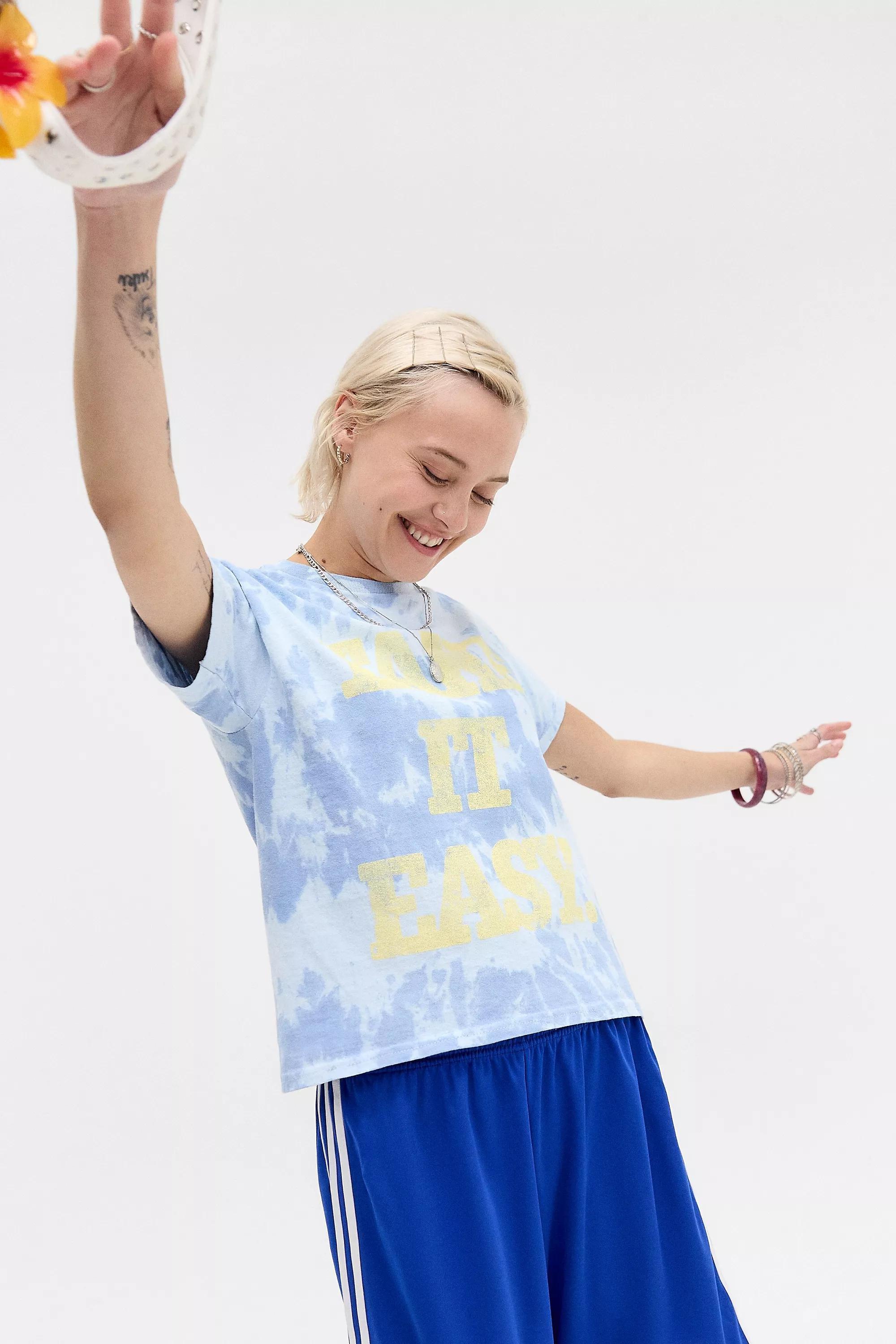 TIEDYE;TIE DYE SLOGAN RELAXED, BLUE, large image number 1