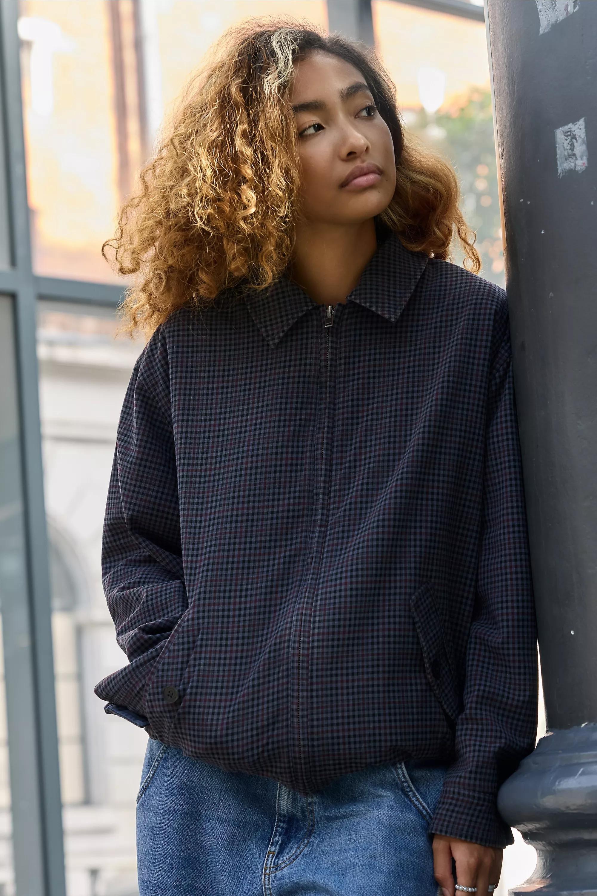 NAVY BDG Reversible Harrington Jacket, NAVY, medium