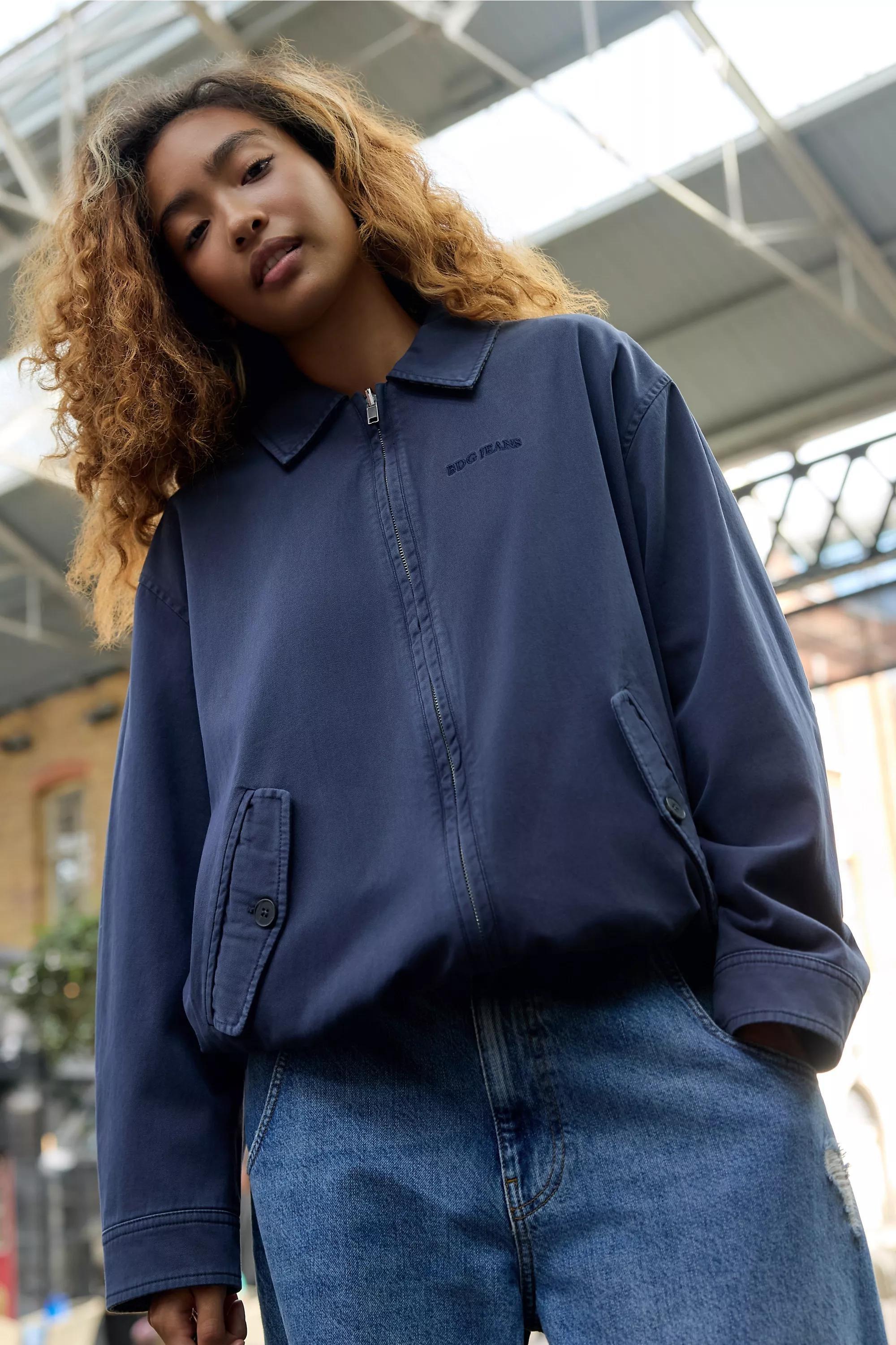 NAVY BDG Reversible Harrington Jacket, NAVY, large image number 2