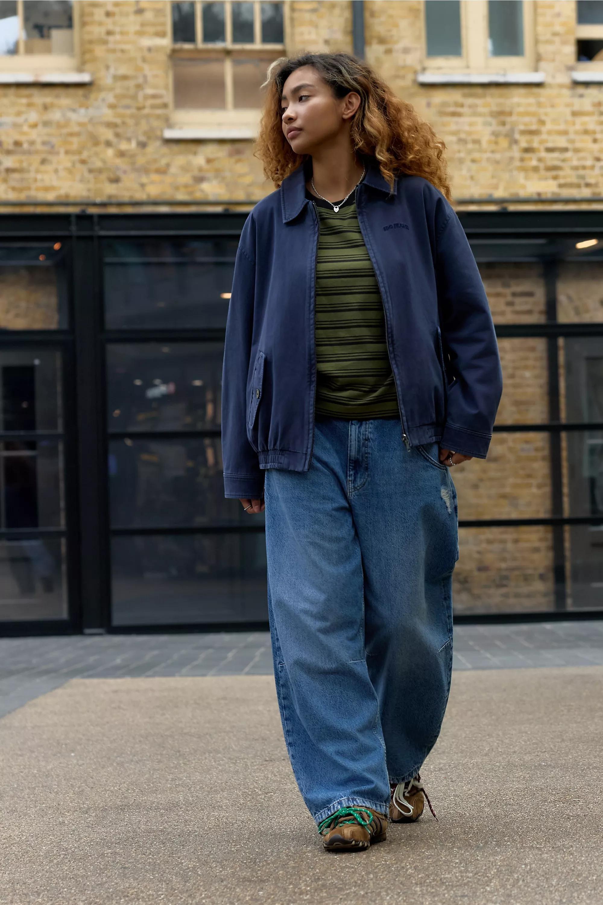 NAVY BDG Reversible Harrington Jacket, NAVY, large image number 3