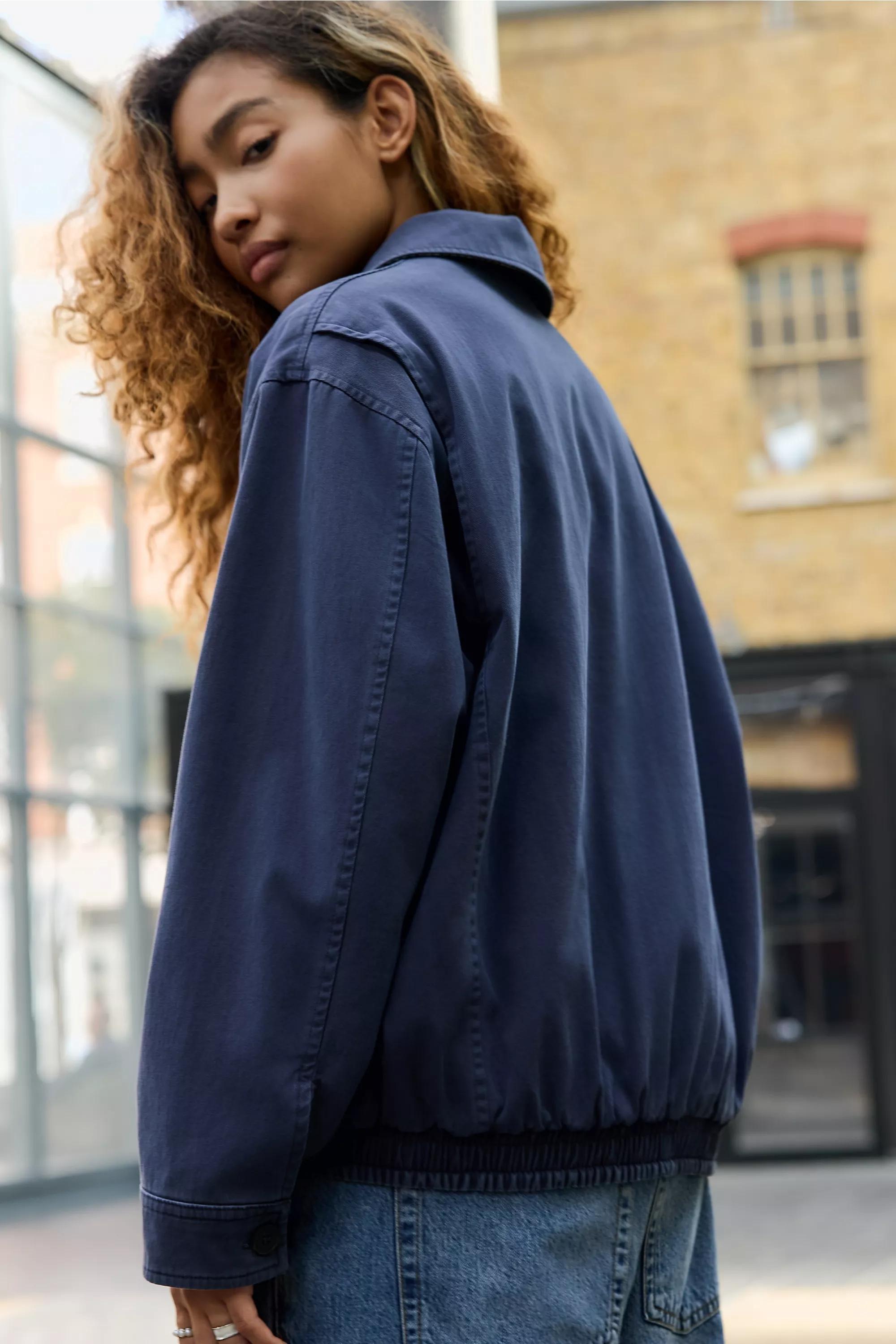 NAVY BDG Reversible Harrington Jacket, NAVY, large image number 4