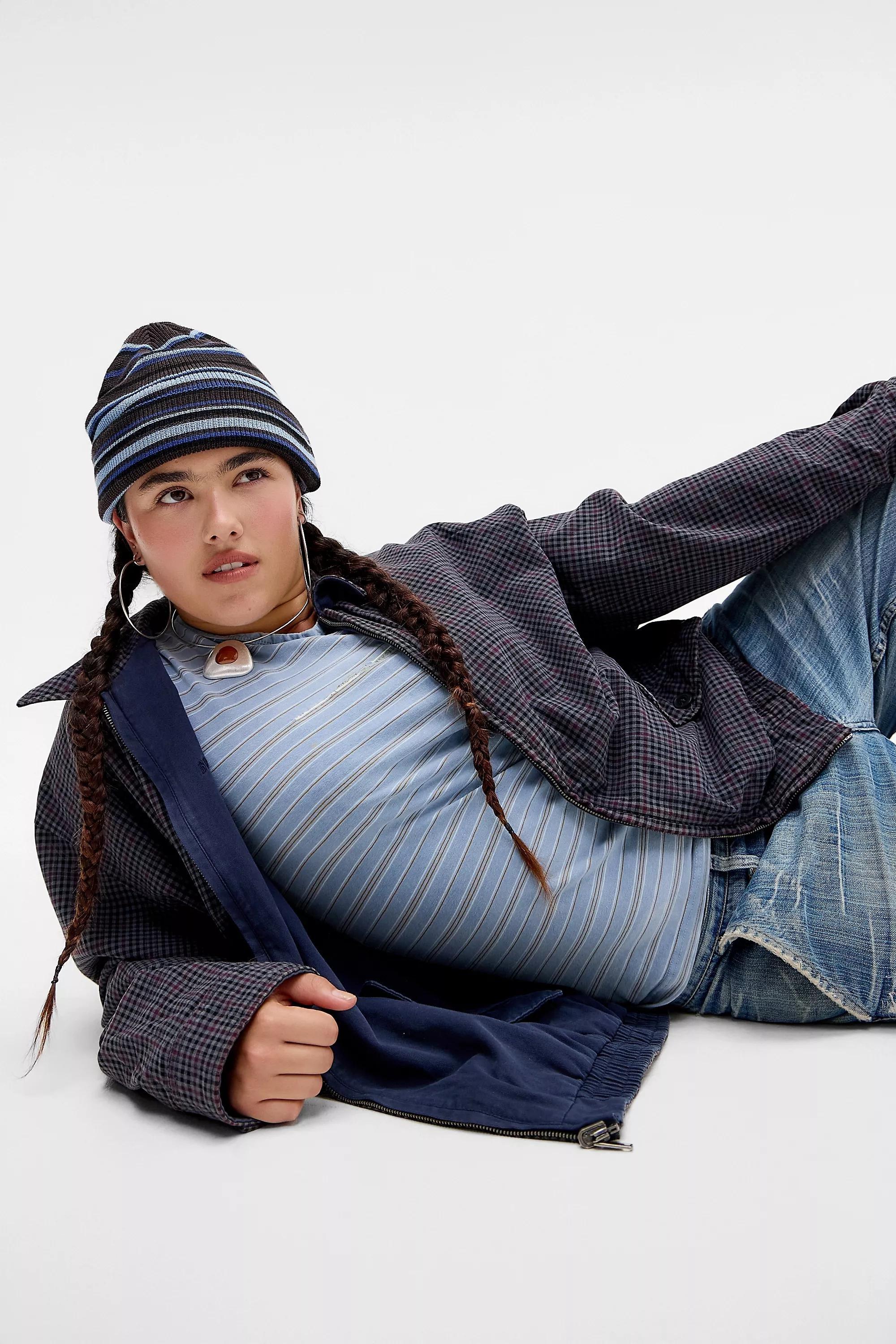 NAVY BDG Reversible Harrington Jacket, NAVY, large image number 5