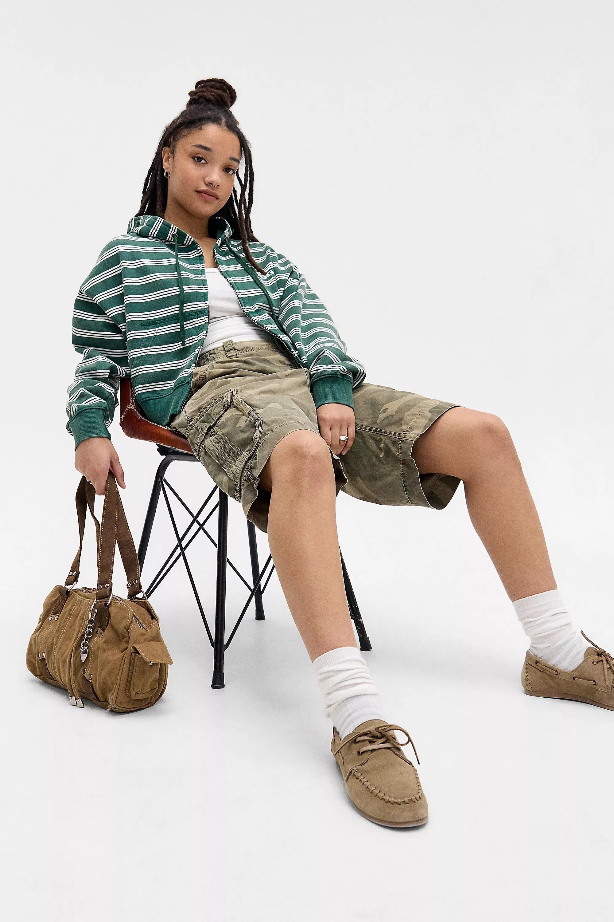 Green Bdg Easy Stripe Hoodie, LT GREEN, large image number 1