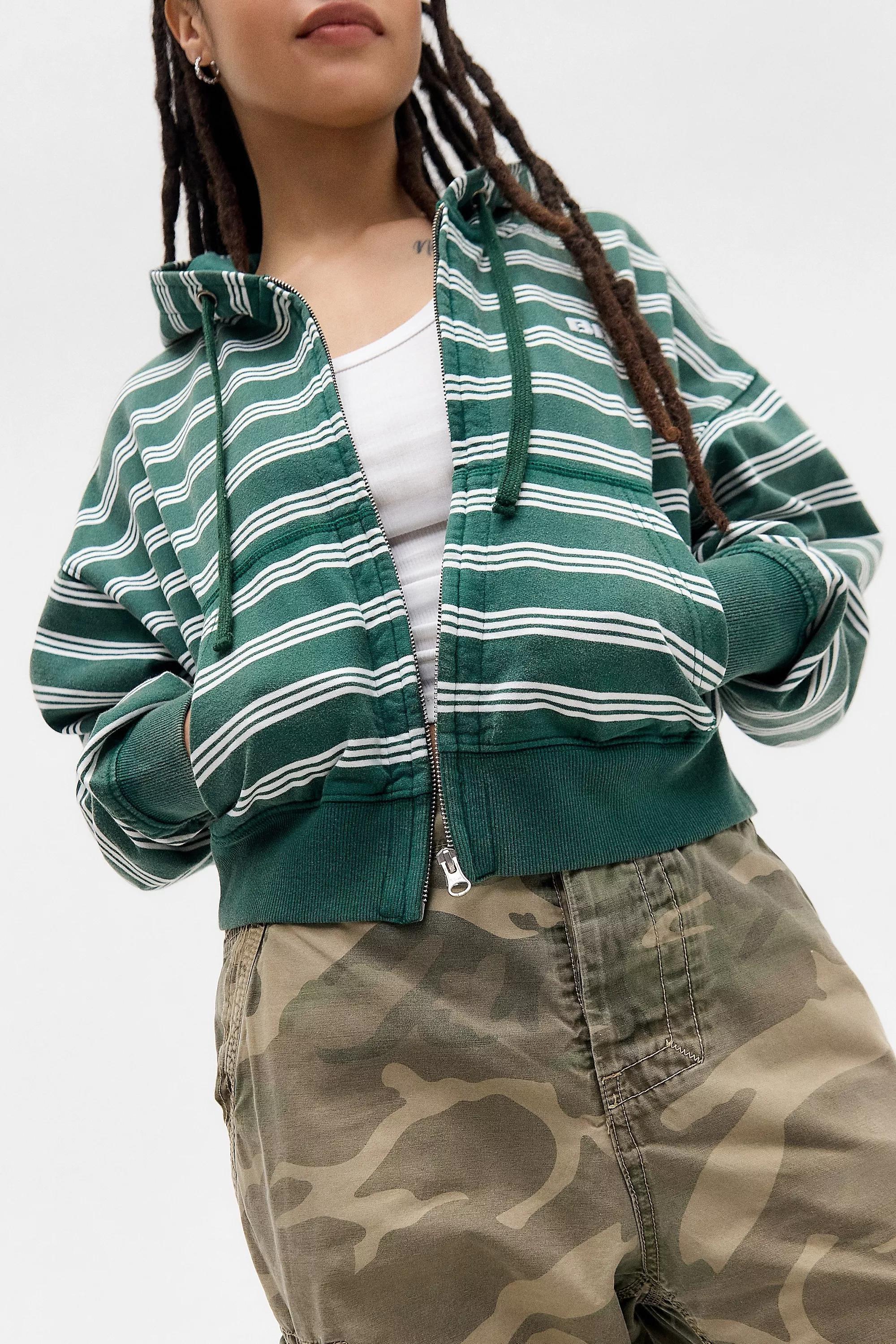 Green Bdg Easy Stripe Hoodie, LT GREEN, large image number 2