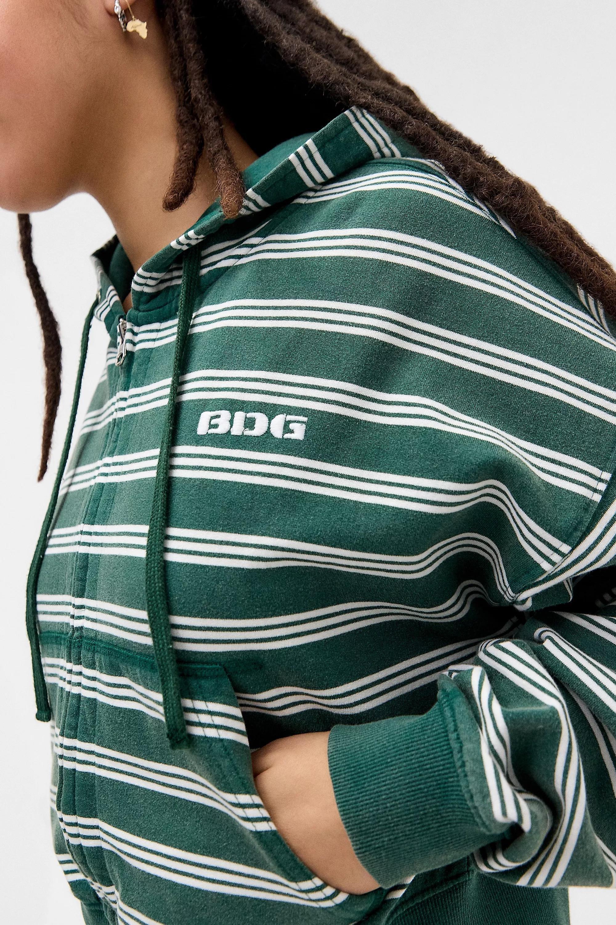Green Bdg Easy Stripe Hoodie, LT GREEN, large image number 3