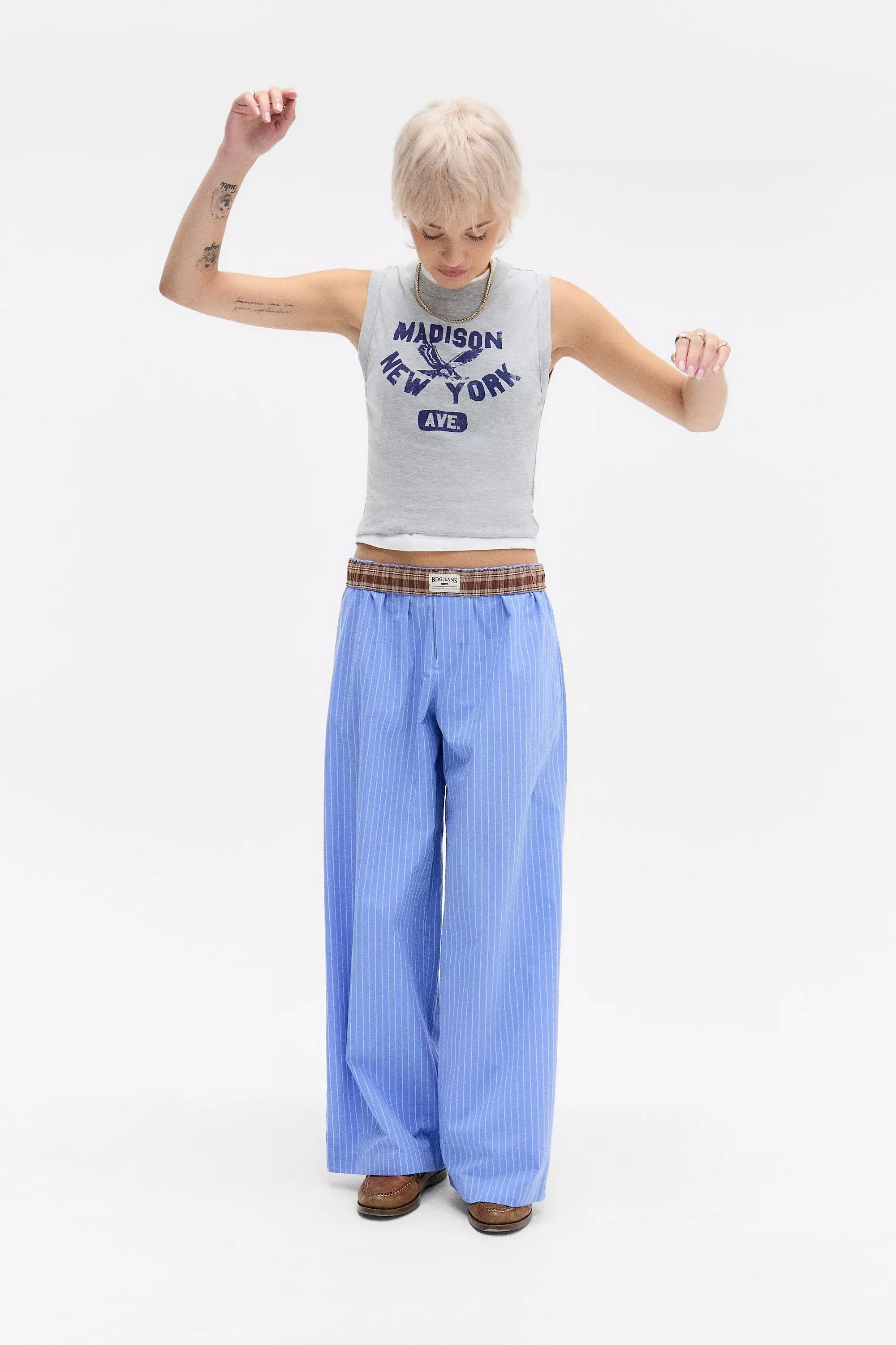 Blue Uo Printed Motif Tank Top, , large image number 1