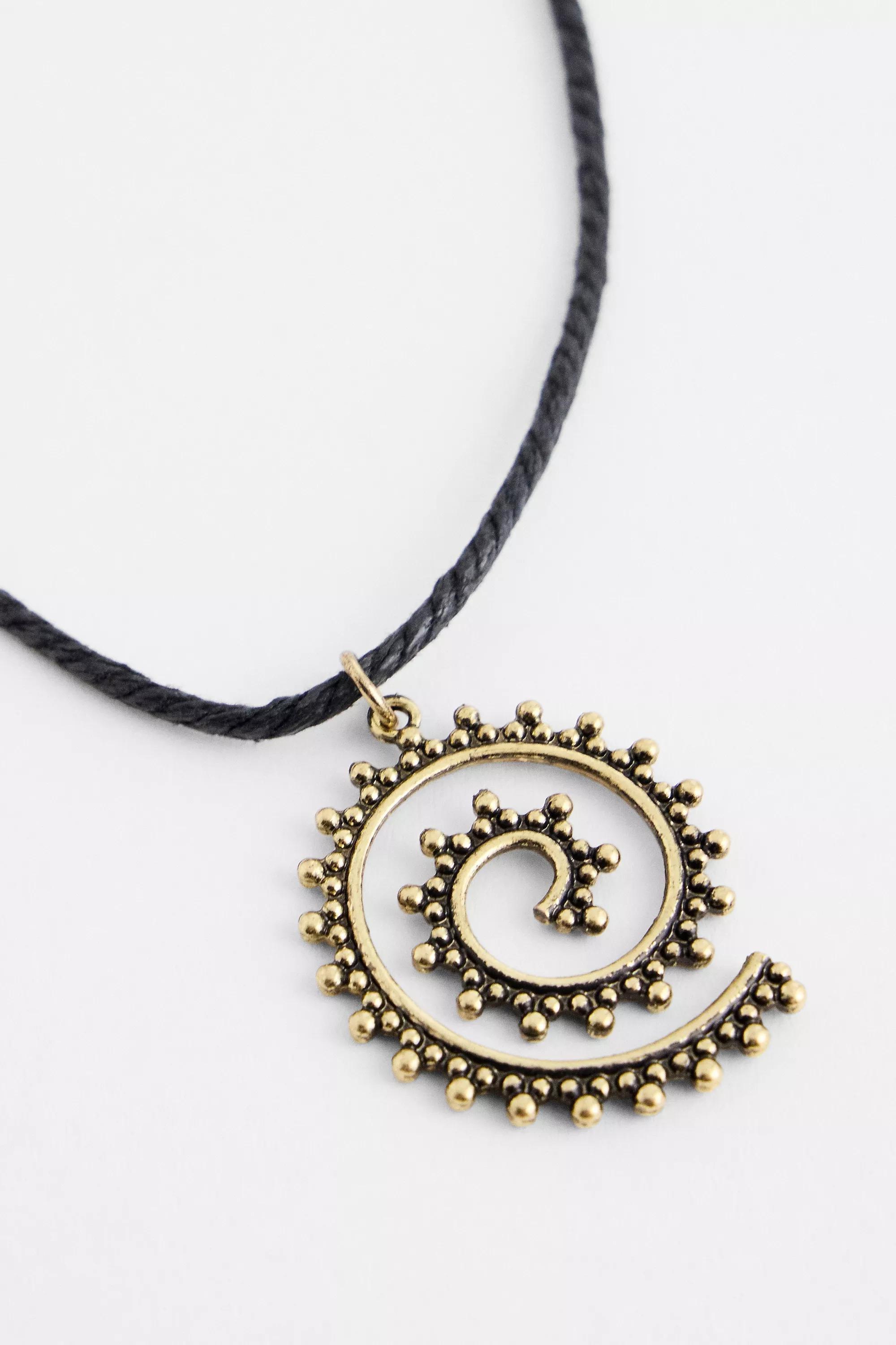 Gold Silence + Noise Ornate Spiral Choker Necklace, , medium
