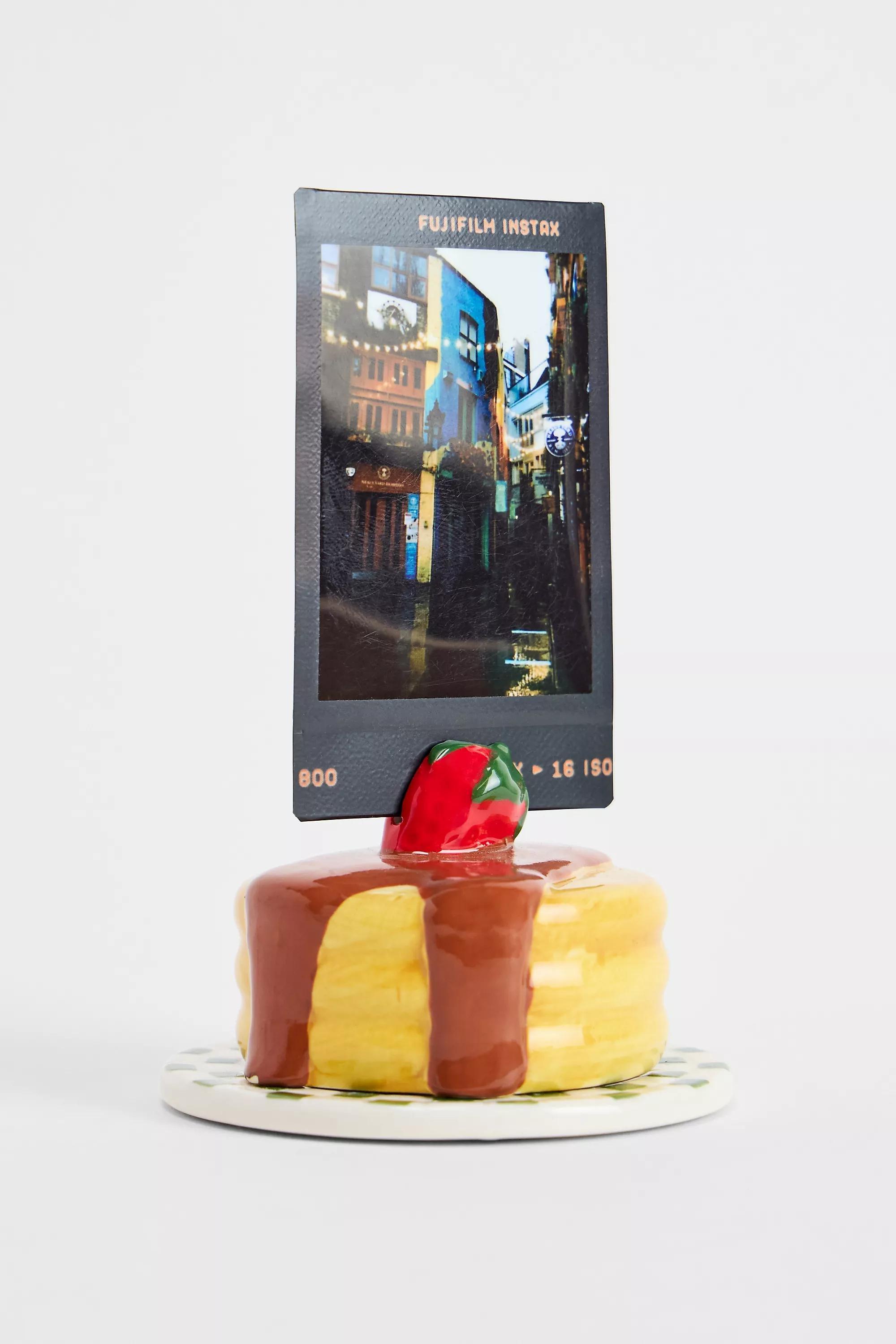 Brown Pancake Ceramic Photo Holder, BRN, large image number 0