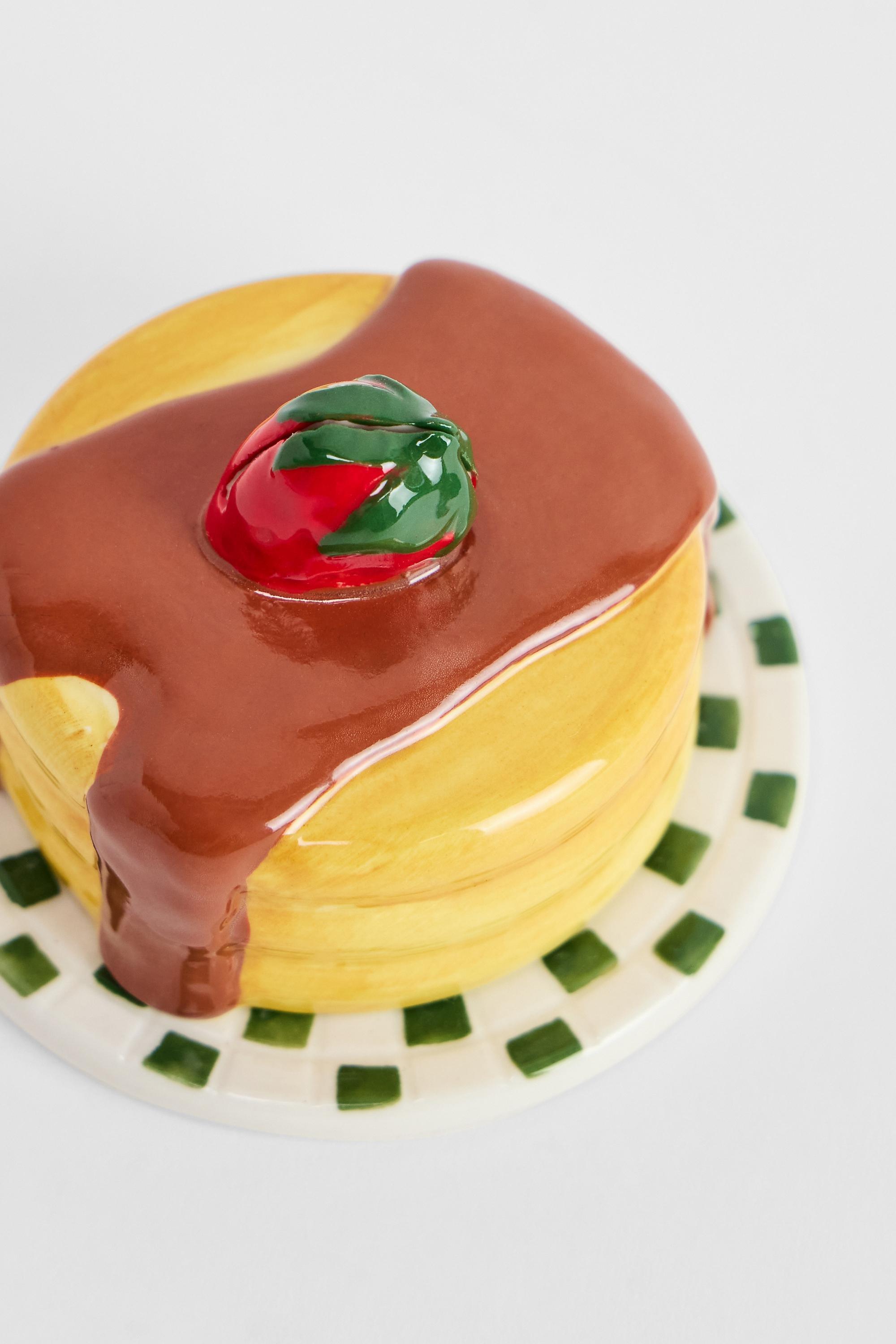 Brown Pancake Ceramic Photo Holder, BRN, large image number 2