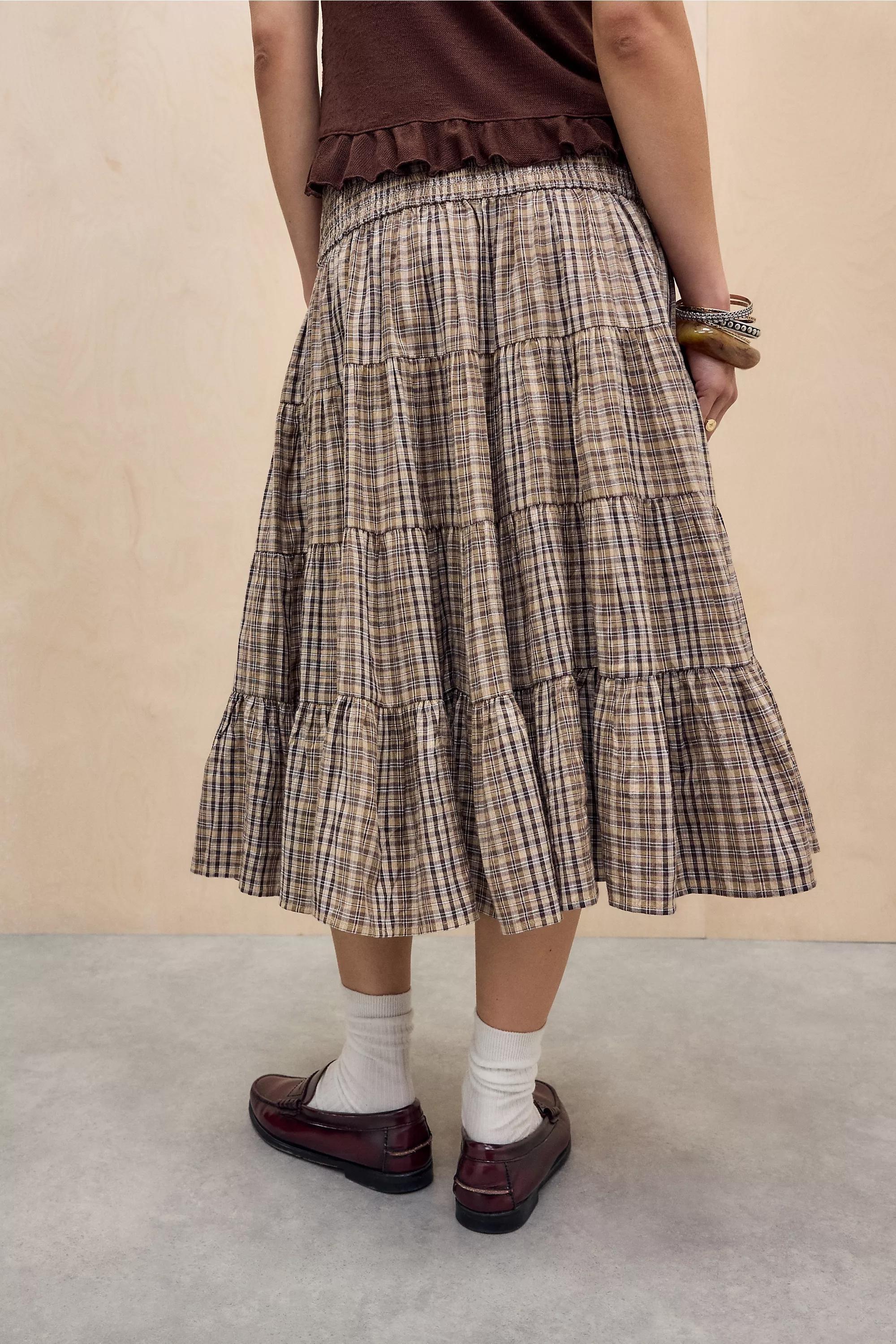 Brown Bdg Bea Checked Midi Skirt, , large image number 3