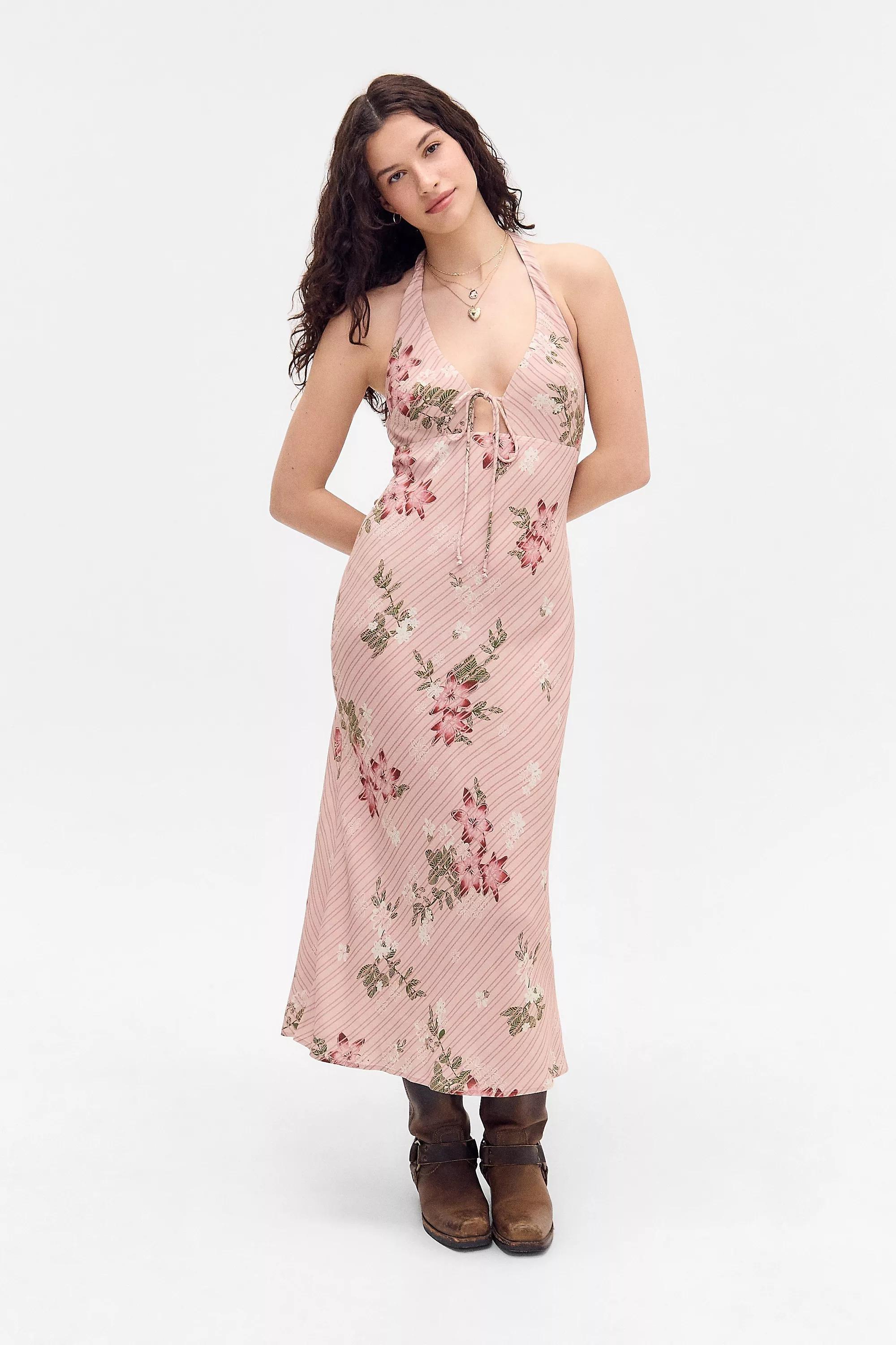 Pink Caley Light Before Dark Halter Dress, , large image number 2