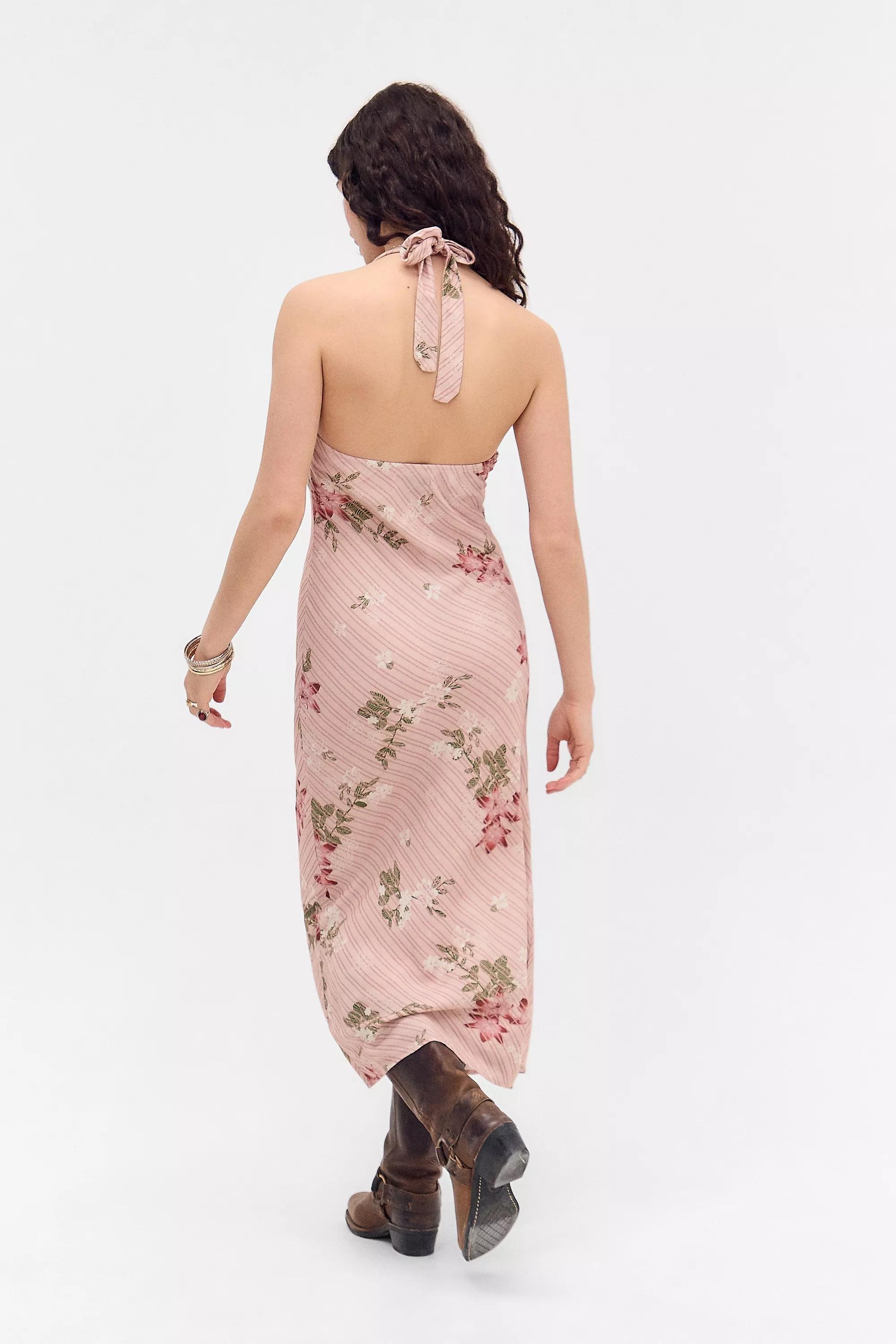 Pink Caley Light Before Dark Halter Dress, , large image number 4