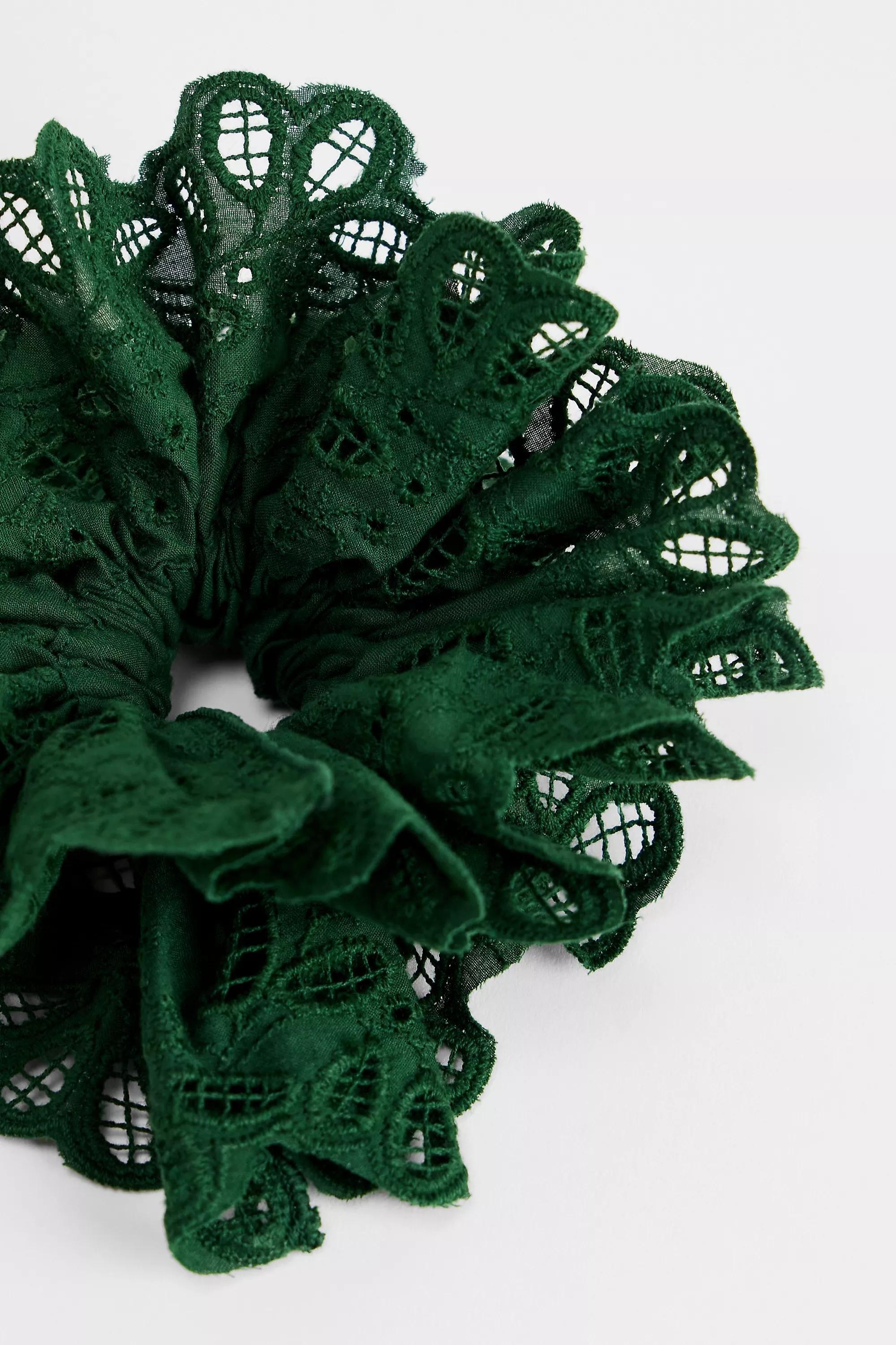 Green Uo Delicate Lace Scrunchie, GRN, large image number 2