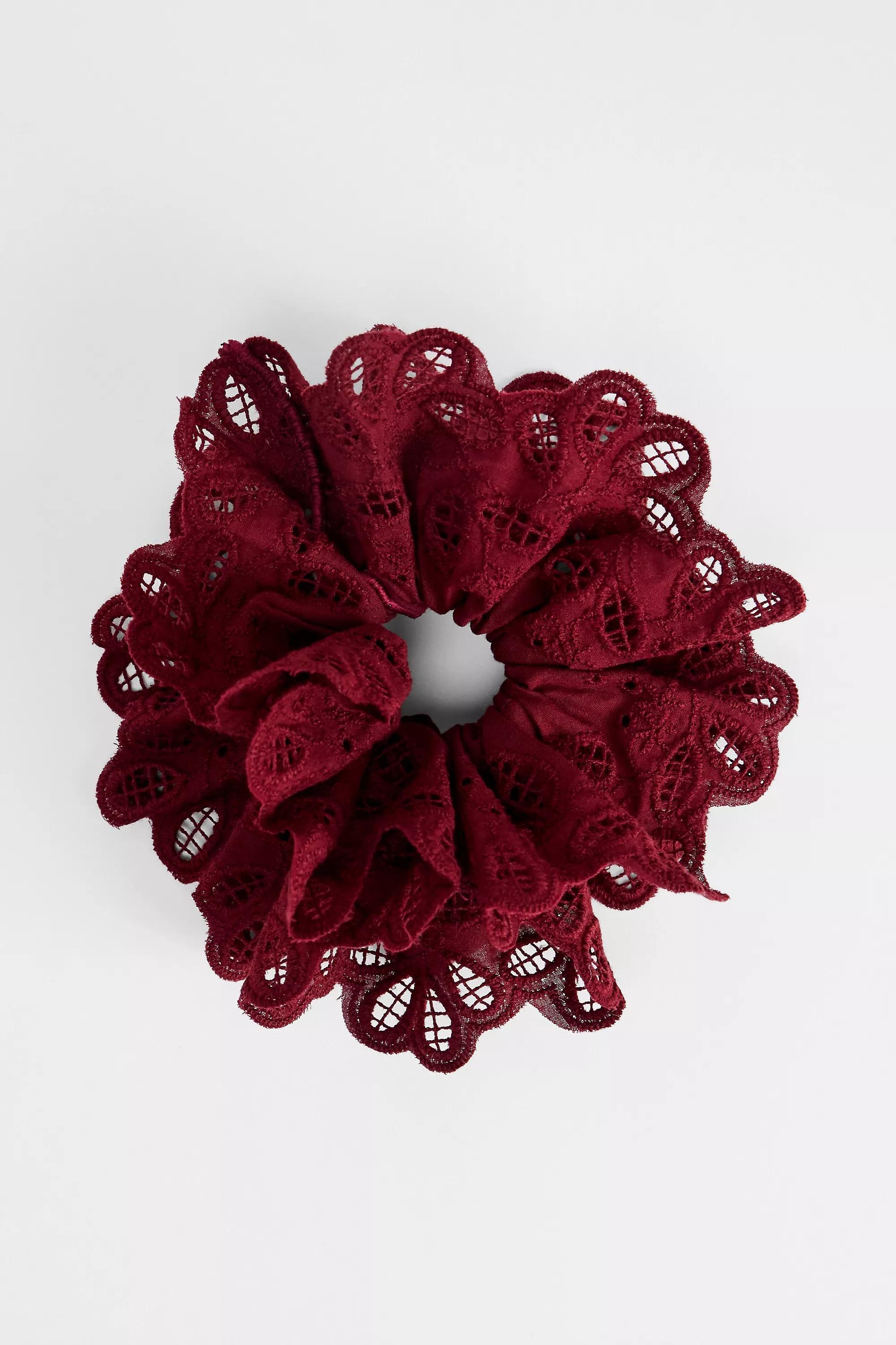 Maroon Uo Delicate Lace Scrunchie, A301_0259, large image number 0