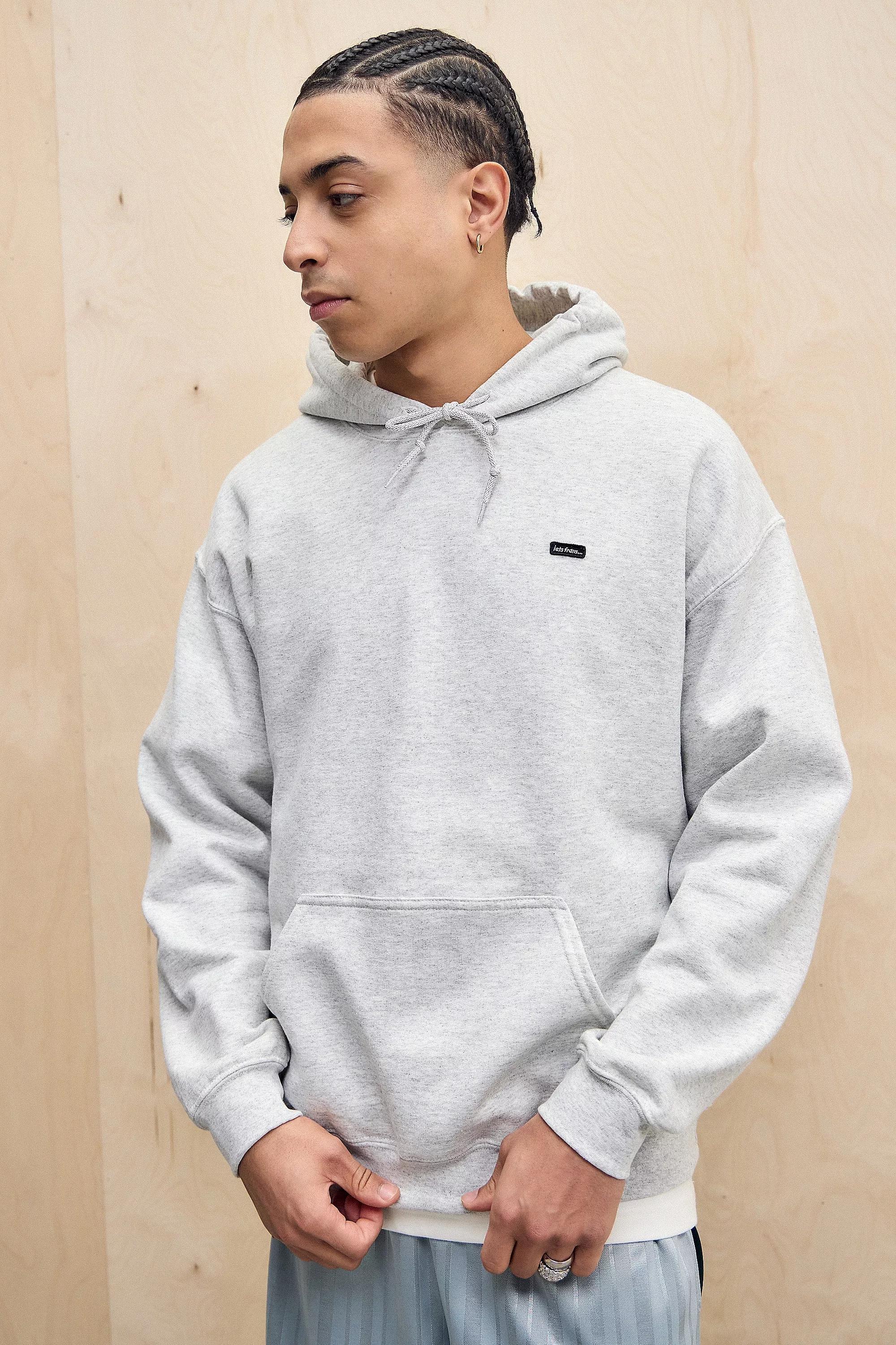 Grey Iets Frans... Marl Badge Hoodie, , large image number 1