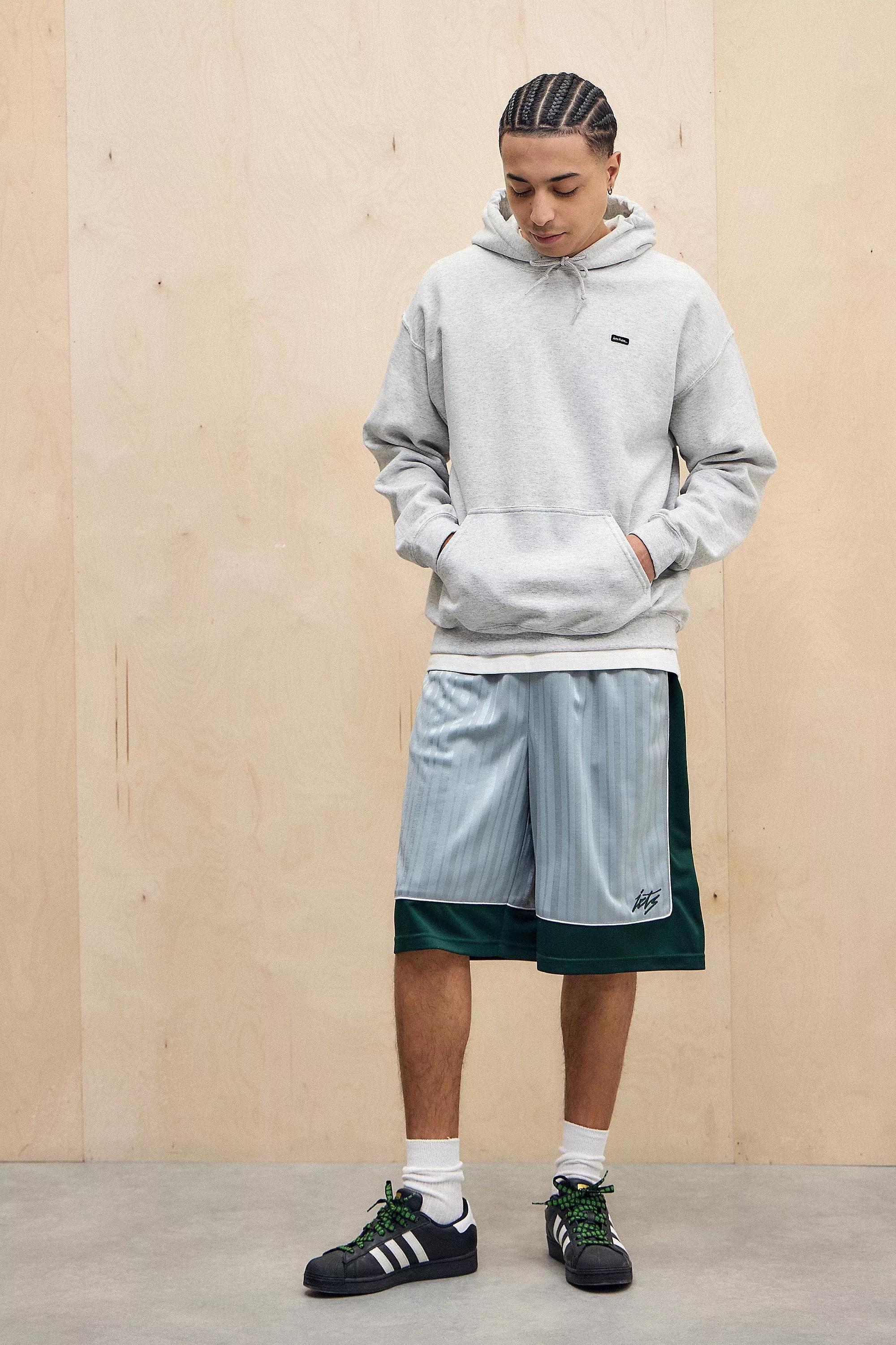 Grey Iets Frans... Marl Badge Hoodie, , large image number 2