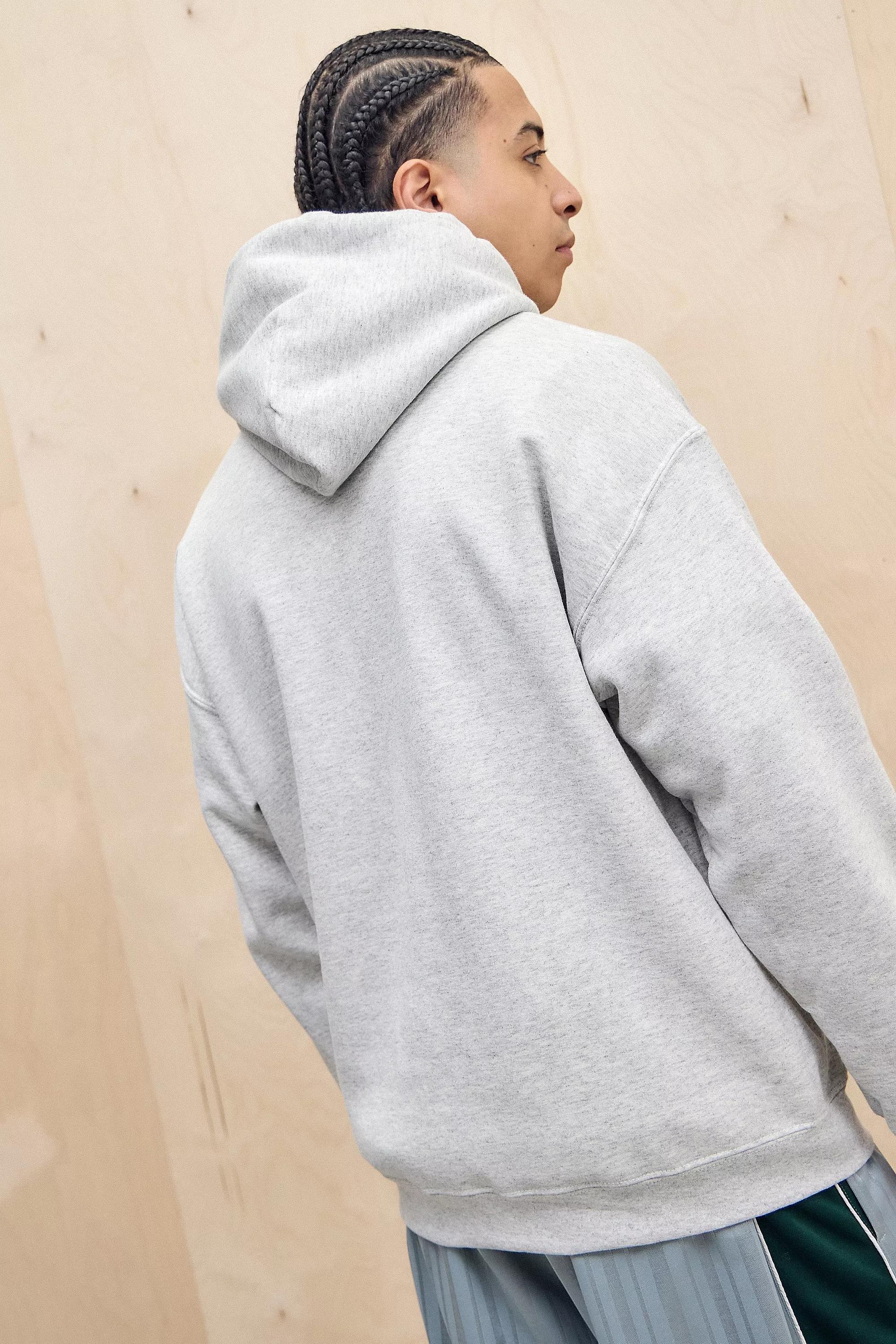 Grey Iets Frans... Marl Badge Hoodie, , large image number 3