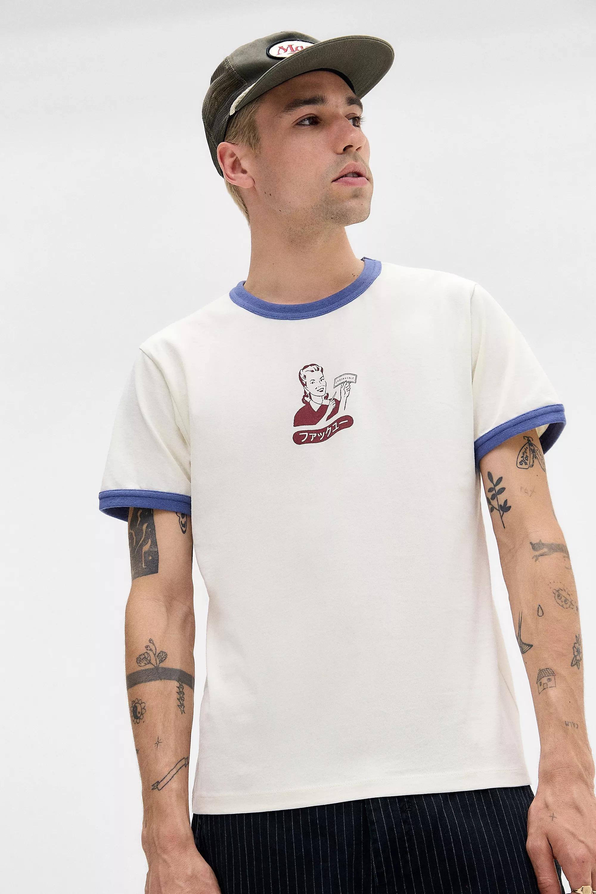 Cream Uo Unbearable Ringer T-Shirt, , large image number 0
