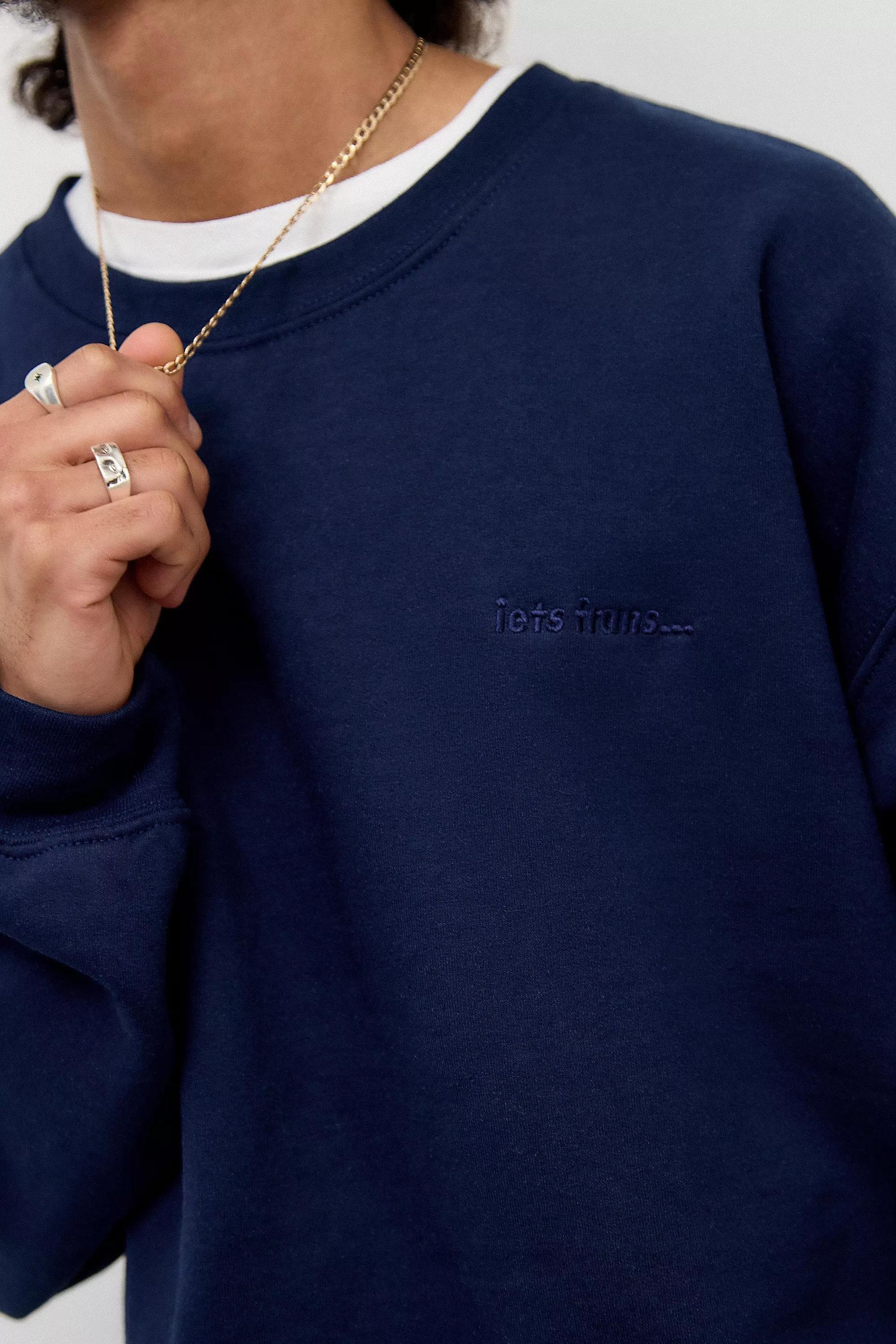 Navy Iets Frans... Embroidered Sweatshirt, , large image number 2