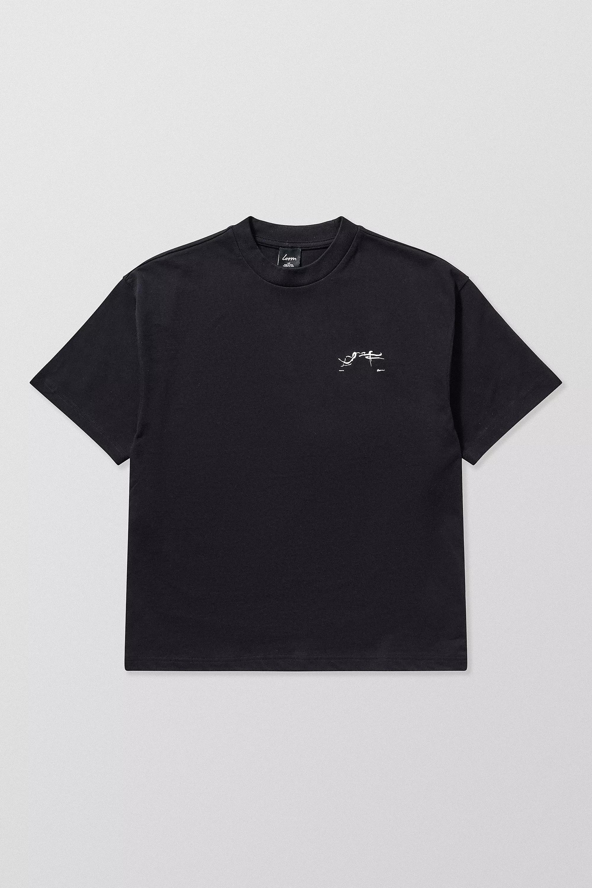 Black Drop Shoulder Round Neck T-Shirt, , large image number 4