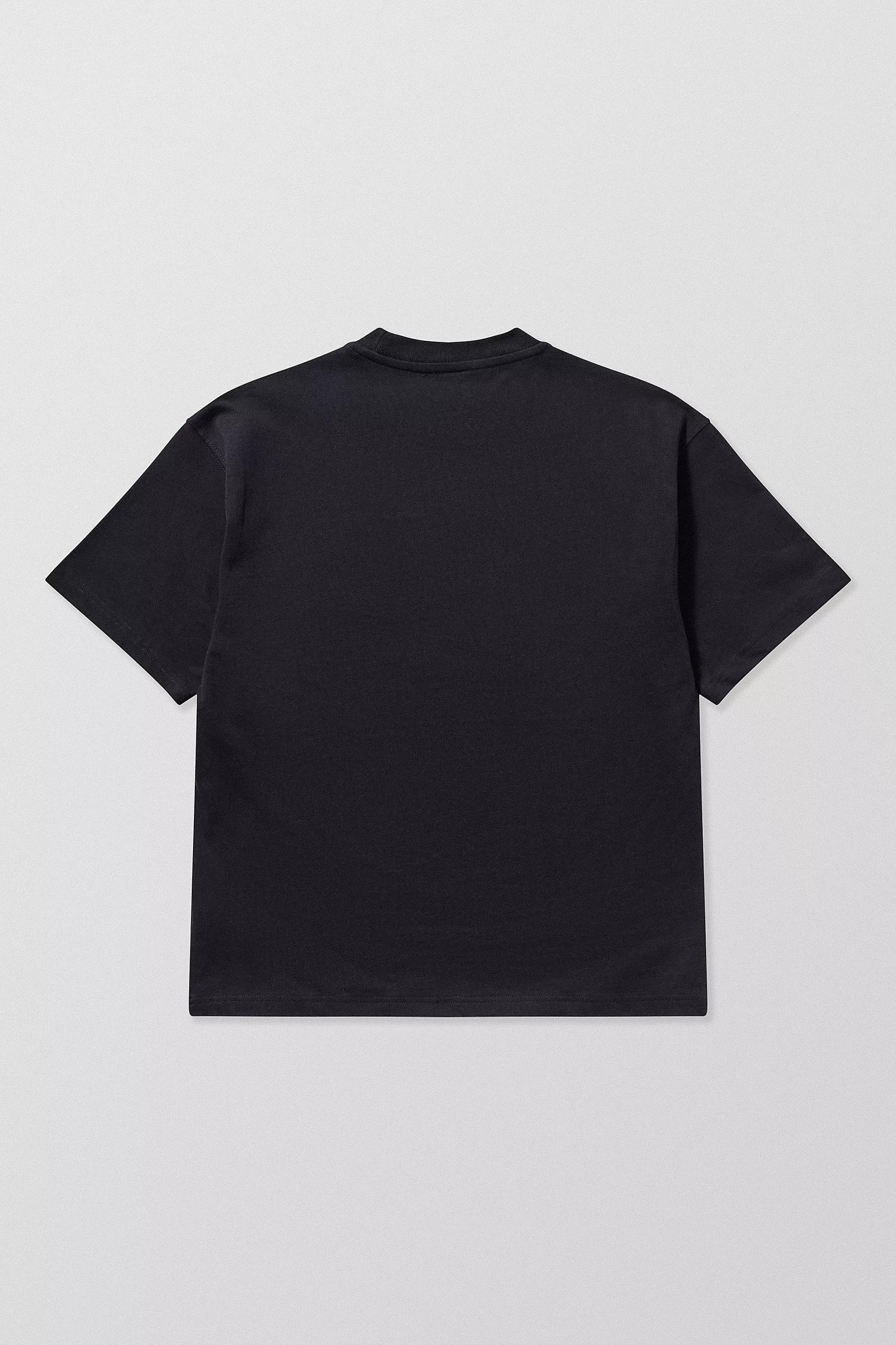 Black Drop Shoulder Round Neck T-Shirt, , large image number 5