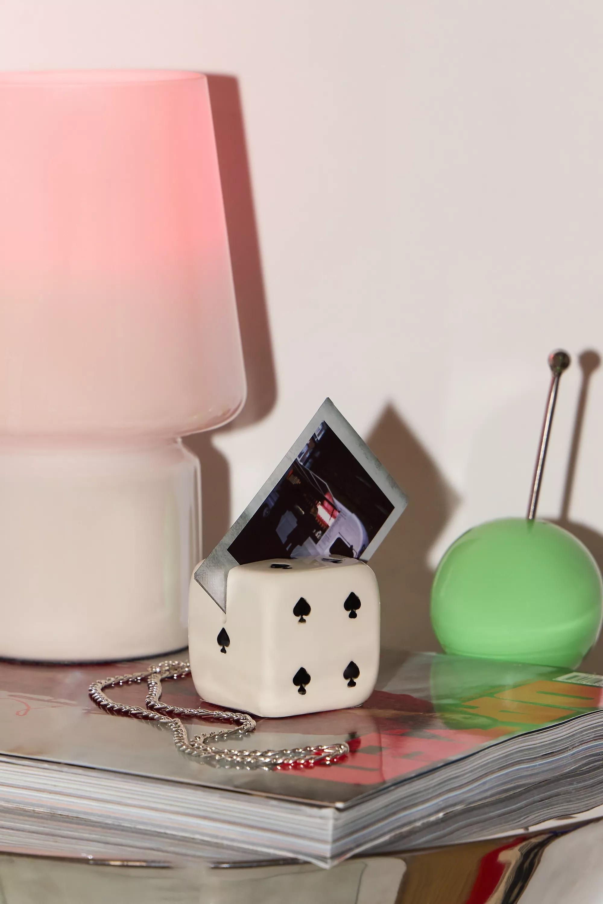 Multicolour Spade Dice Photo Holder, B&W, large image number 0
