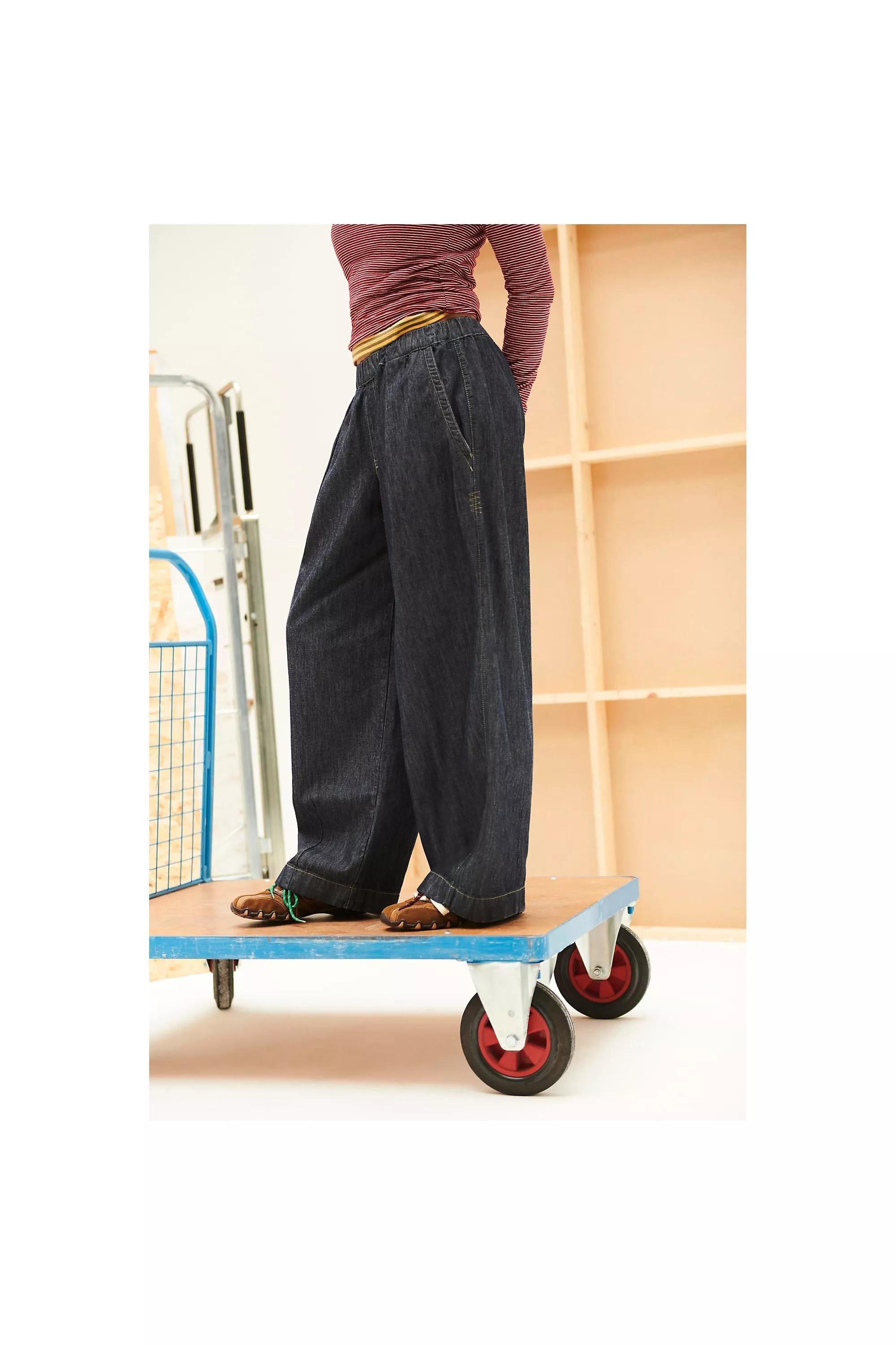 Navy Bdg Bobbi Rinse Baggy Cocoon Trousers, A301_0094           , large image number 2