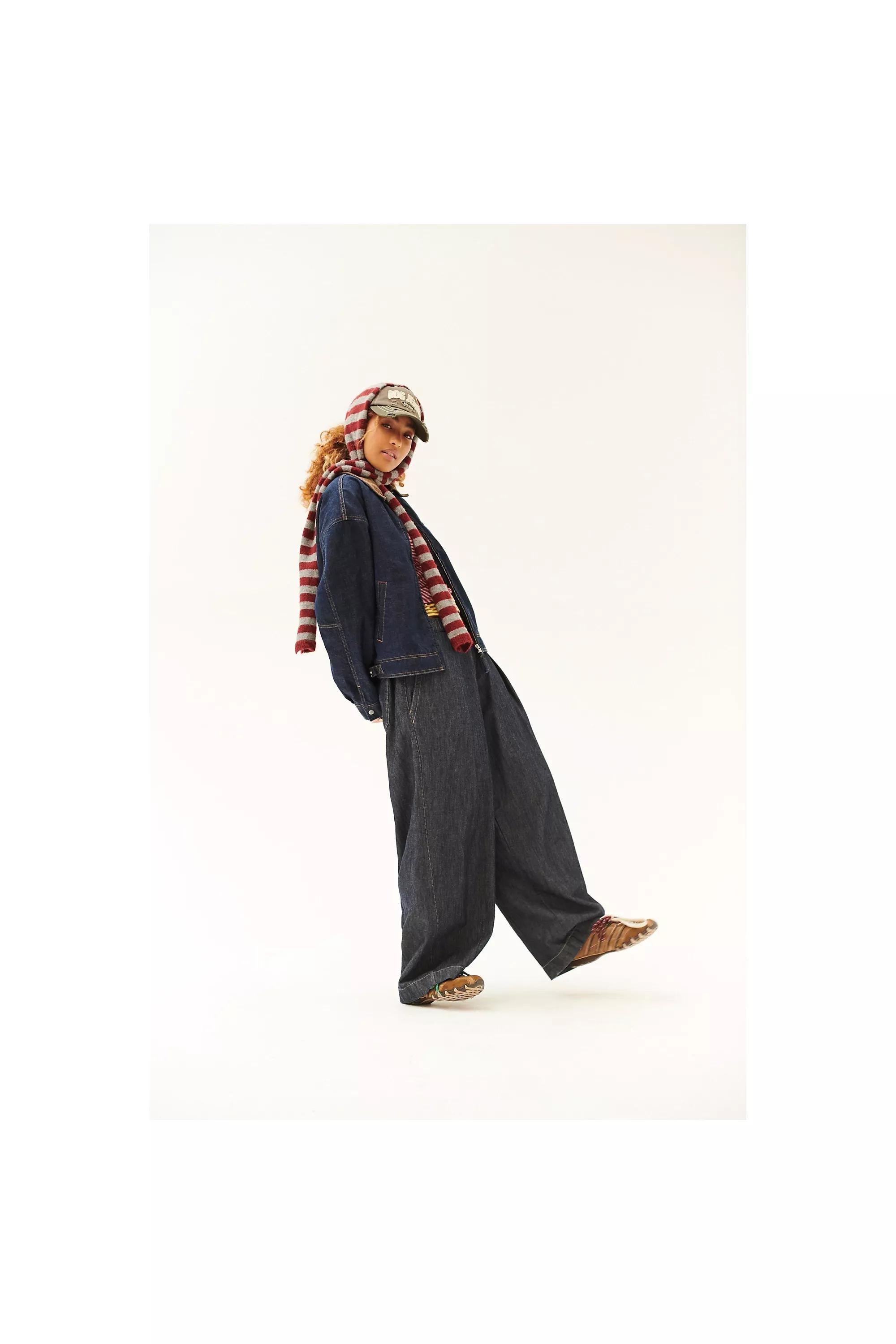 Navy Bdg Bobbi Rinse Baggy Cocoon Trousers, , large image number 3