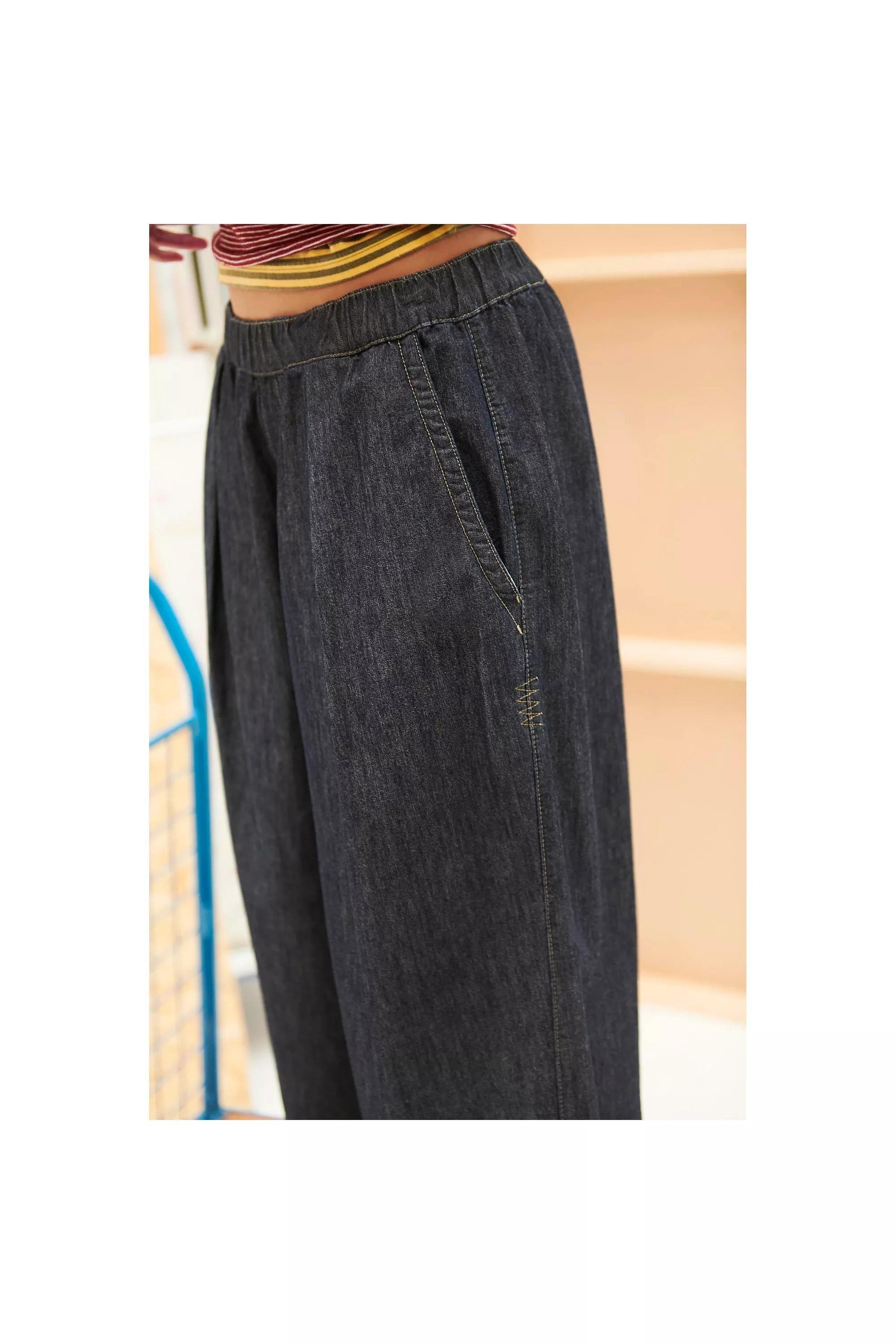 Navy Bdg Bobbi Rinse Baggy Cocoon Trousers, , large image number 4