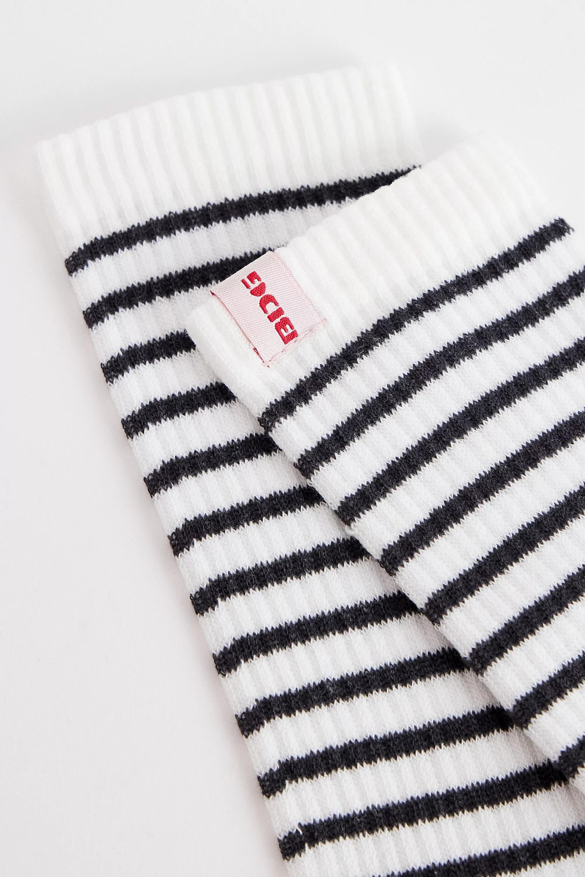 White Bdg Thin Stripe Socks, WHT, medium