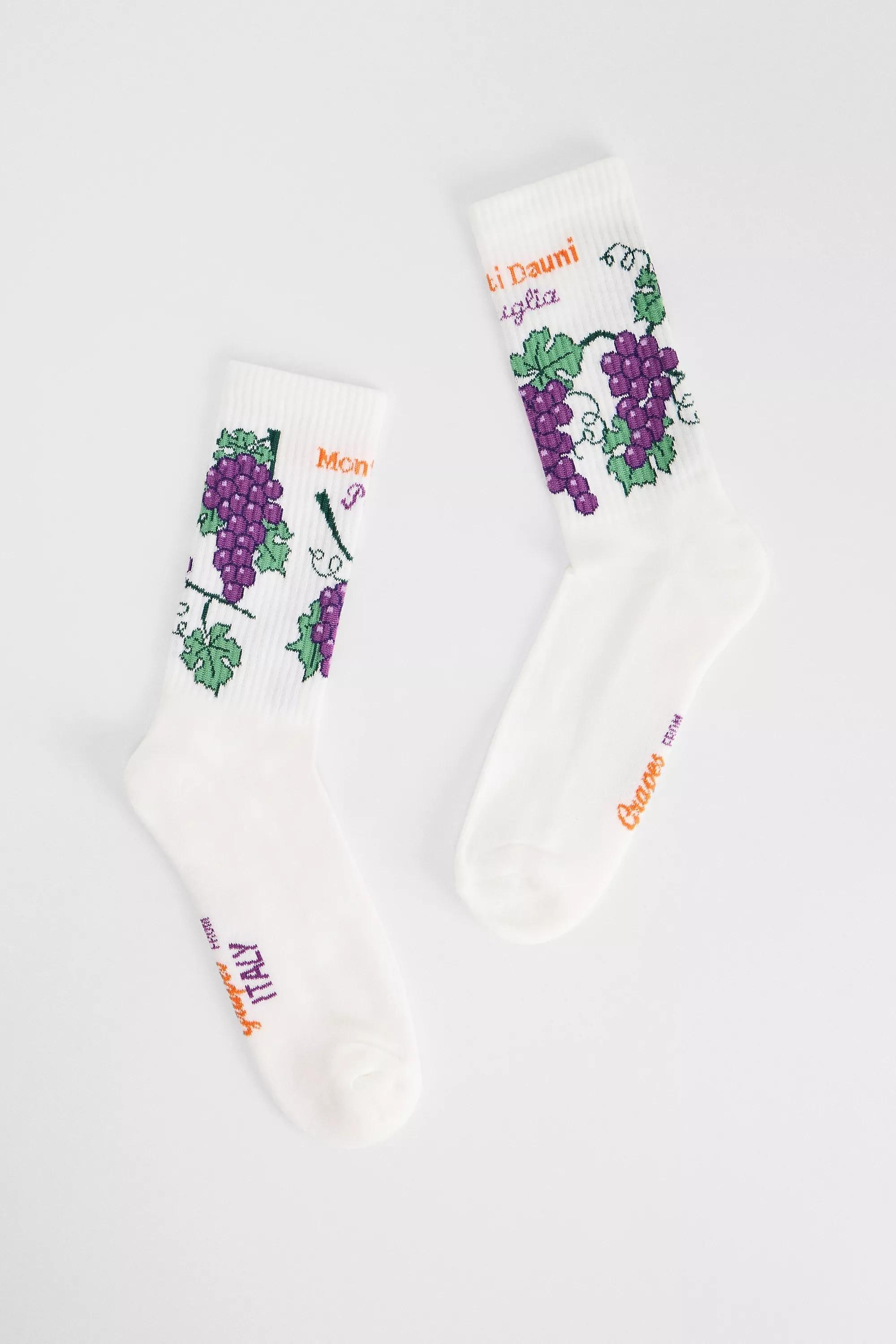White Uo Grapes Socks, WHT, large image number 0