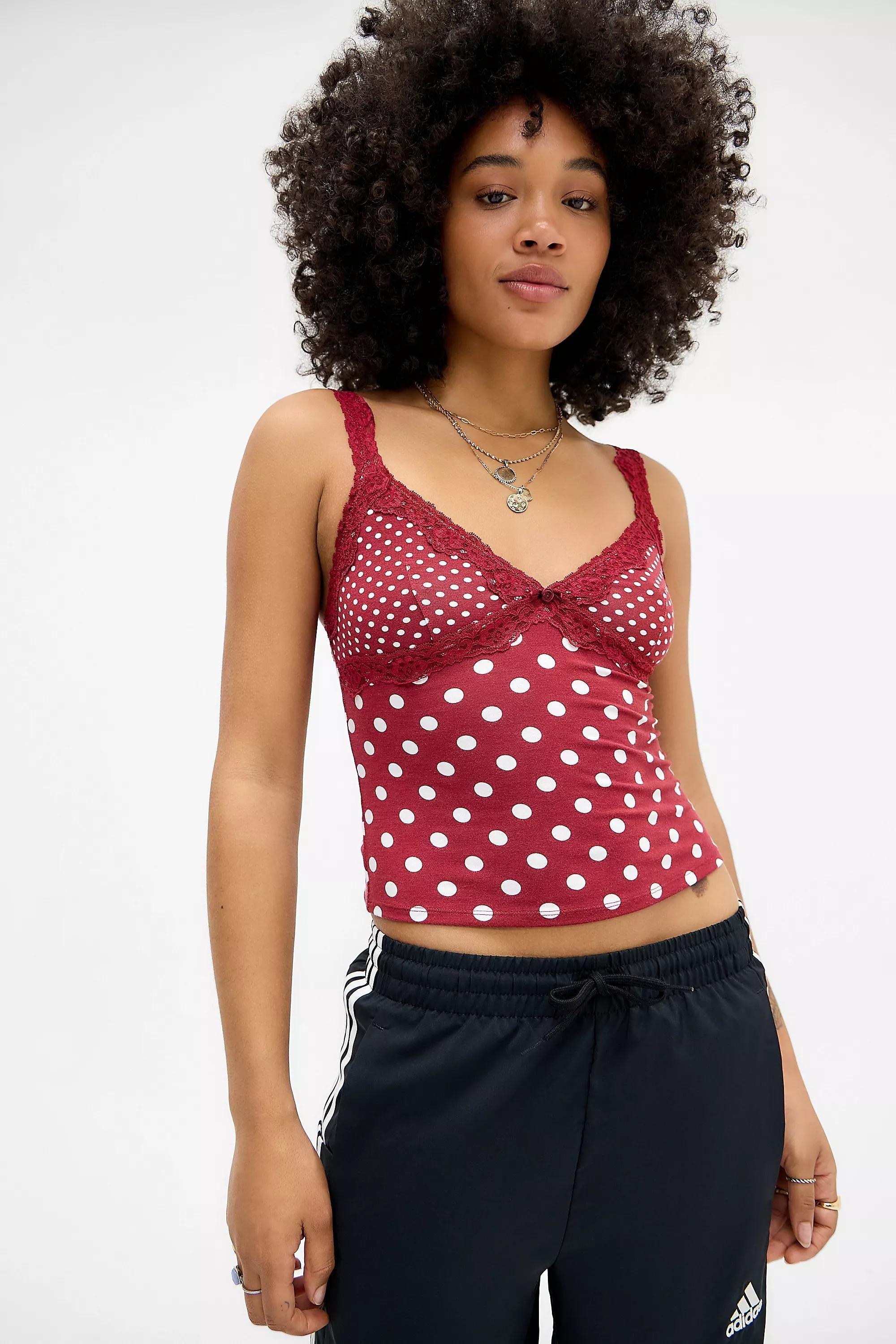 UO Spot Soft Touch Tank Top, DK RED, large image number 1