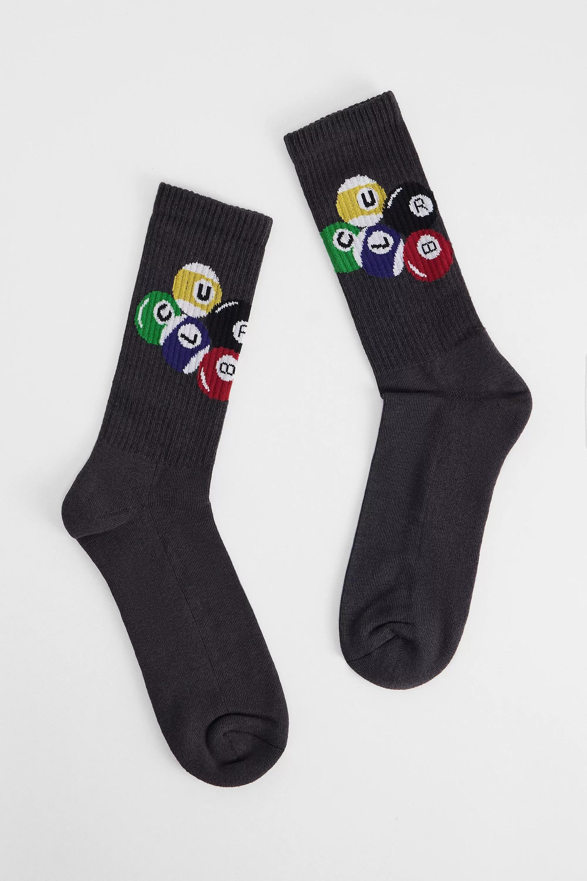 Black Printed Socks, BLK, medium