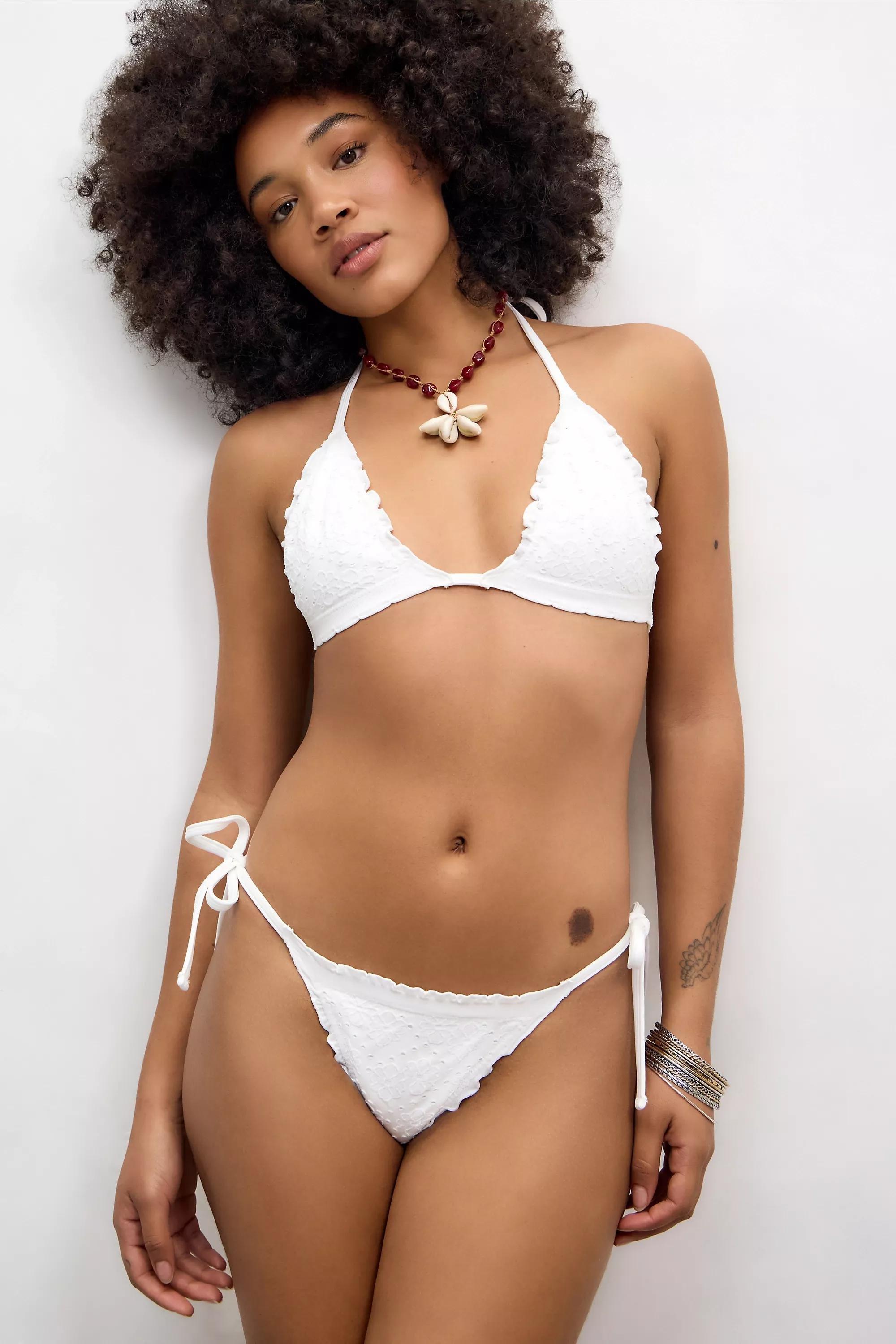 White Out From Under Jacquard Bikini Bottoms, WHT, medium