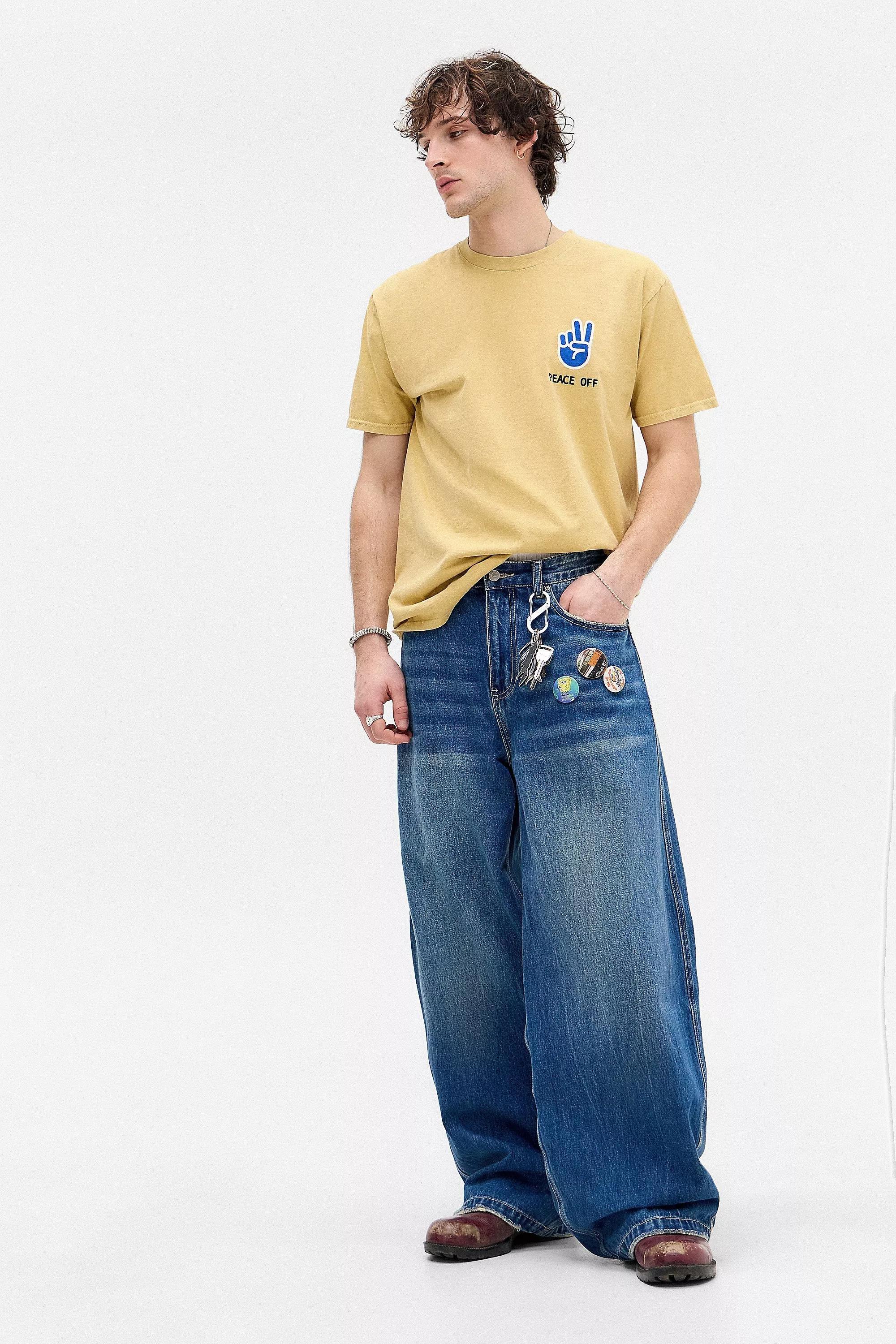 Yellow Uo Yellow Low Peace Off T-Shirt, , large image number 1