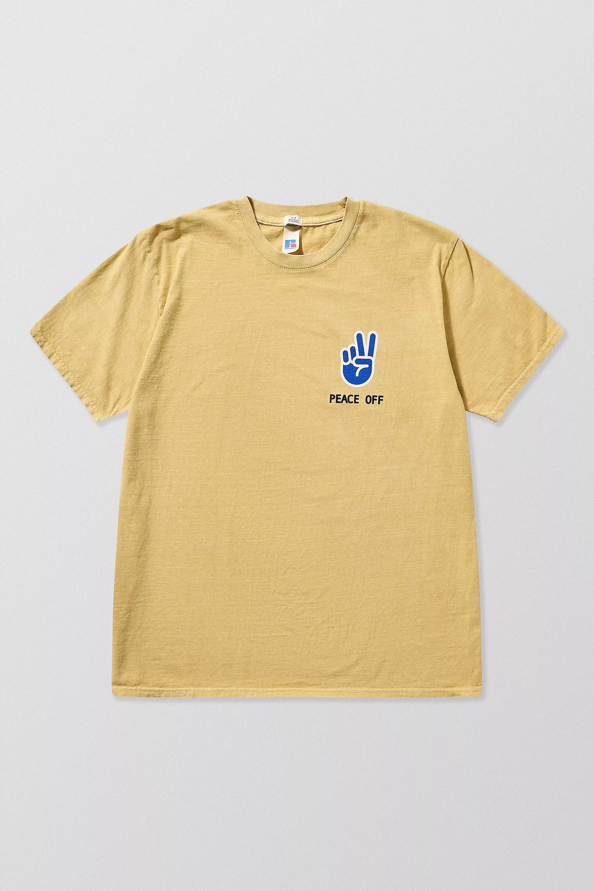 Yellow Uo Yellow Low Peace Off T-Shirt, , large image number 4