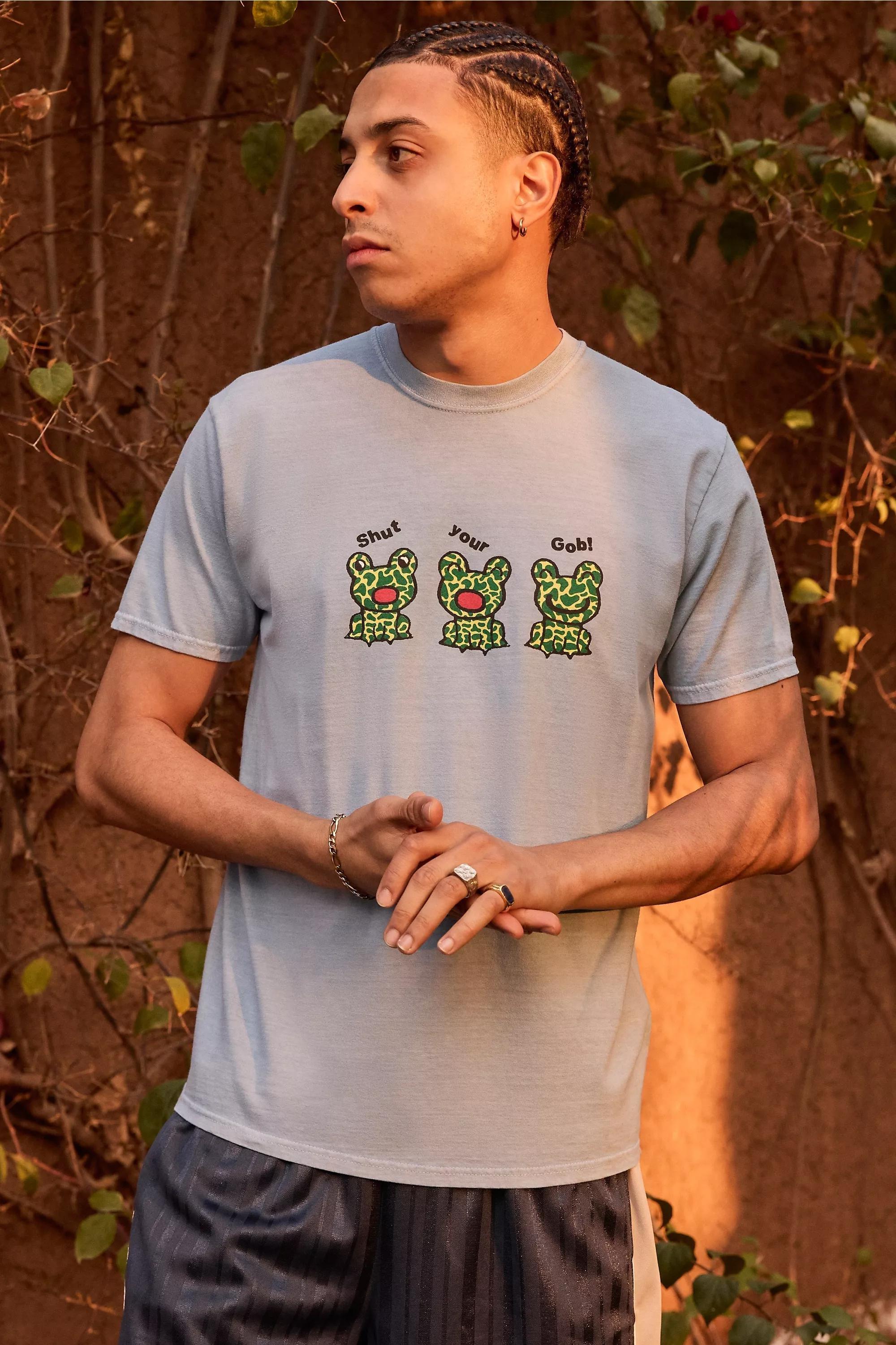 Blue Uo Shut Your Gob Frog T-Shirt, , large image number 0