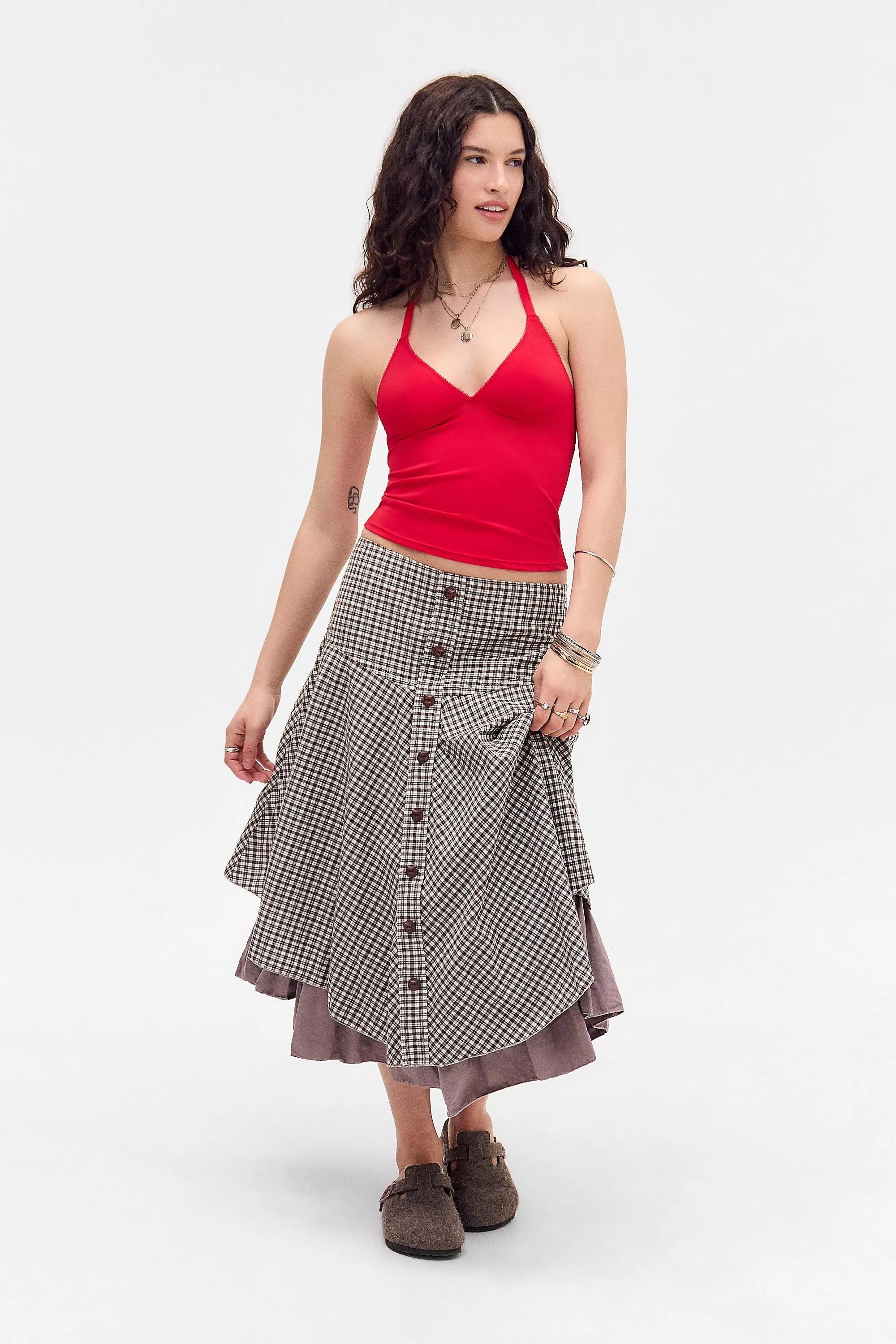 Red Out From Under Halter Neck Top, RED, large image number 3