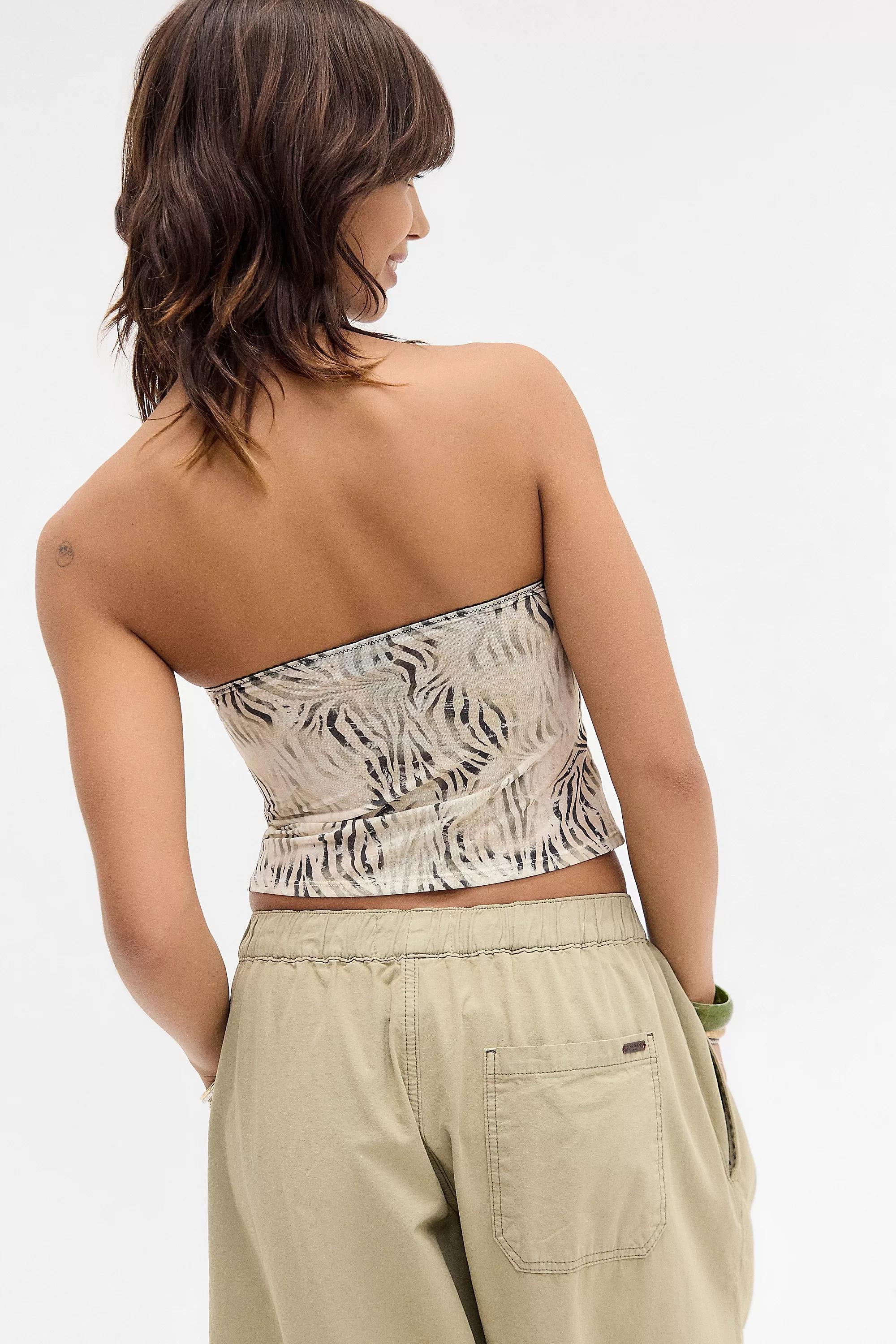 BROWN PATTERN Out From Under Je T'aime Zebra Halter Top, BRN MOTIF, large image number 3