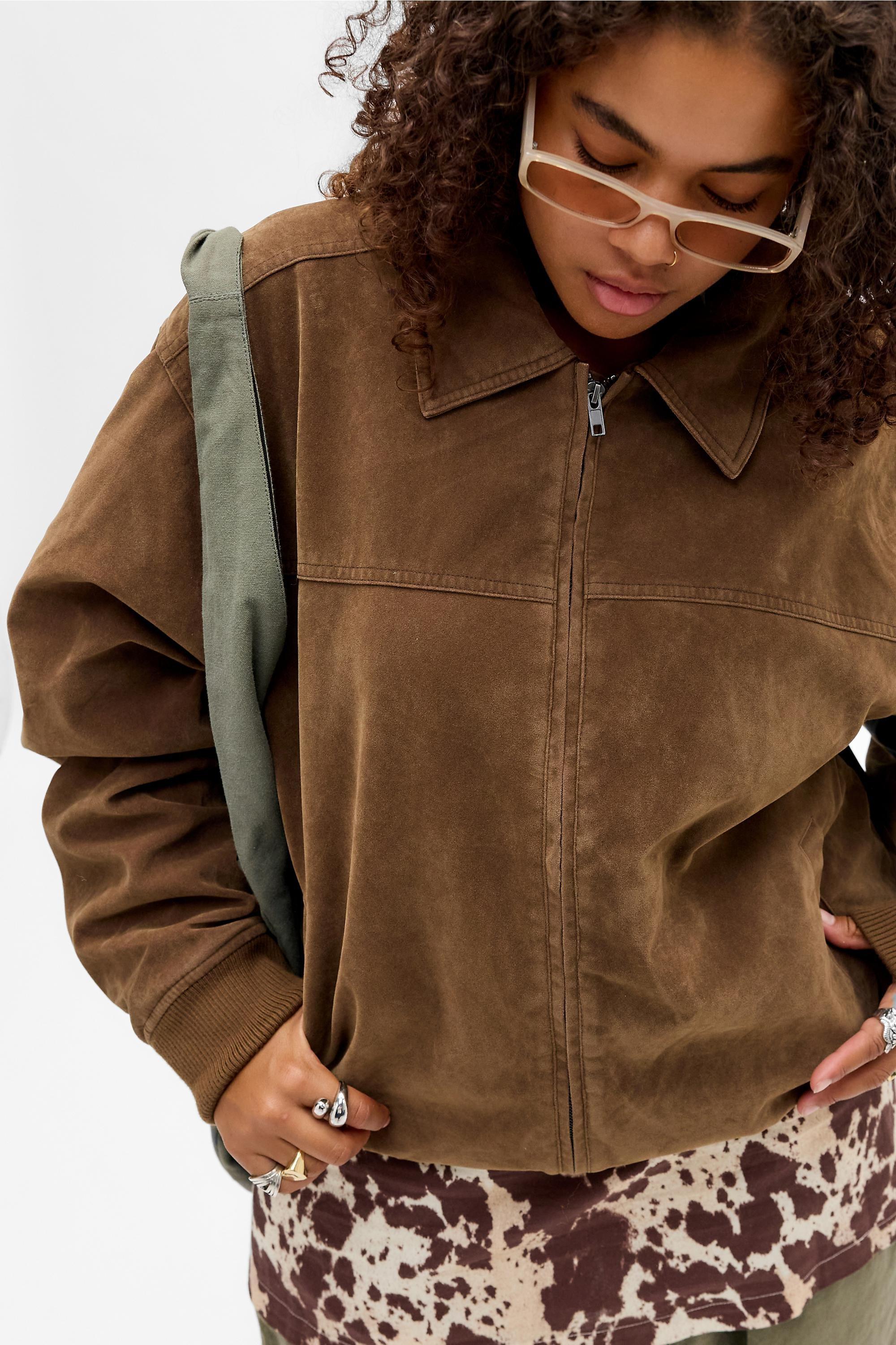 HONEY BDG Tan Eric Faux Suede Jacket, HONEY, large image number 5