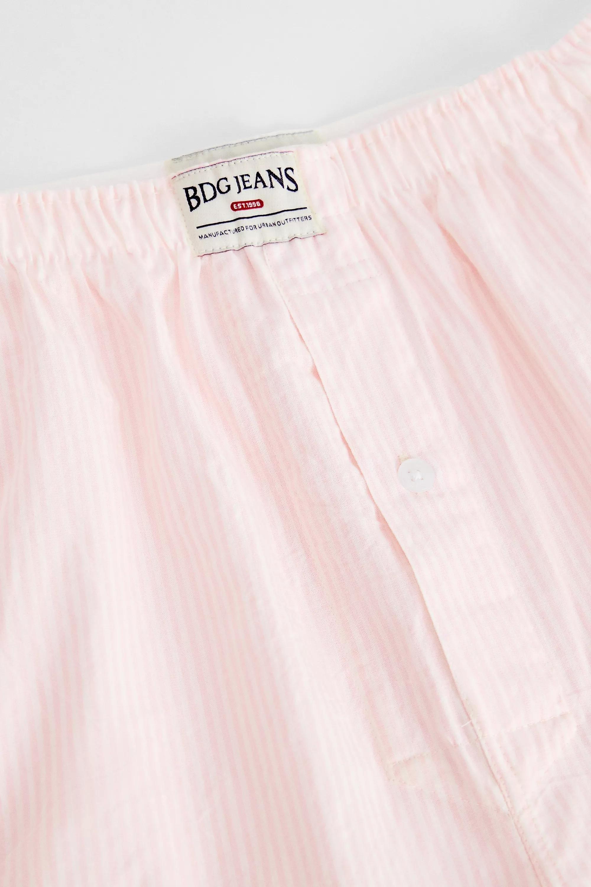 PINK BDG Pink Stripe Boxer Shorts, PINK, medium