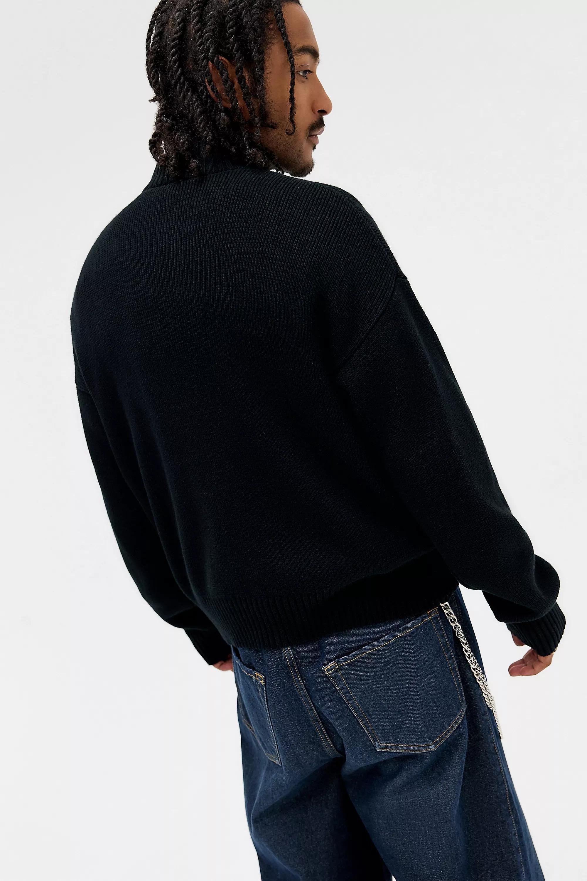 Black Iets Frans...Knit Quarter Zip Jumper, BLK, large image number 3