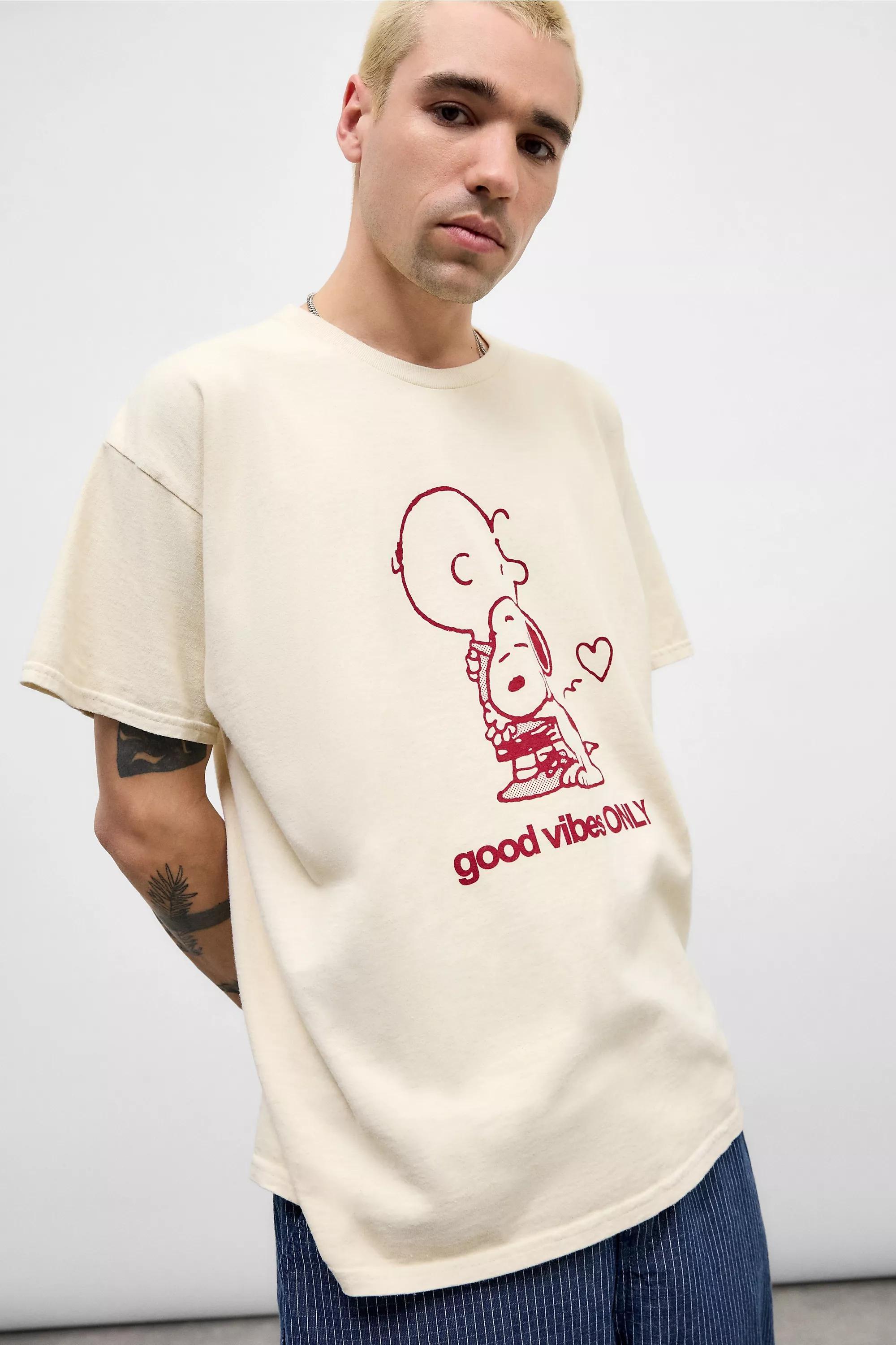 Cream Uo Printed Relaxed T-Shirt, , large image number 0