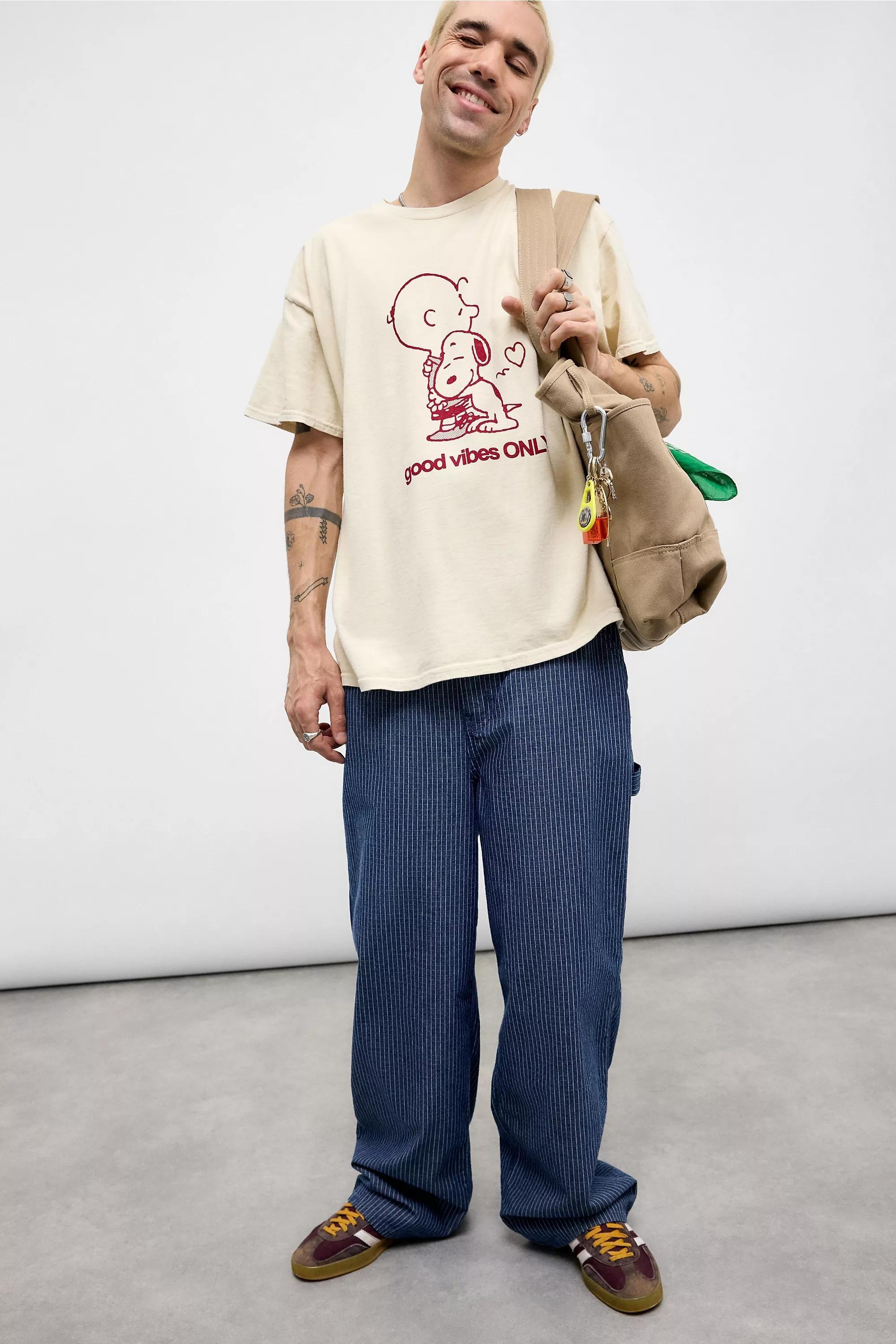 Cream Uo Printed Relaxed T-Shirt, , large image number 1